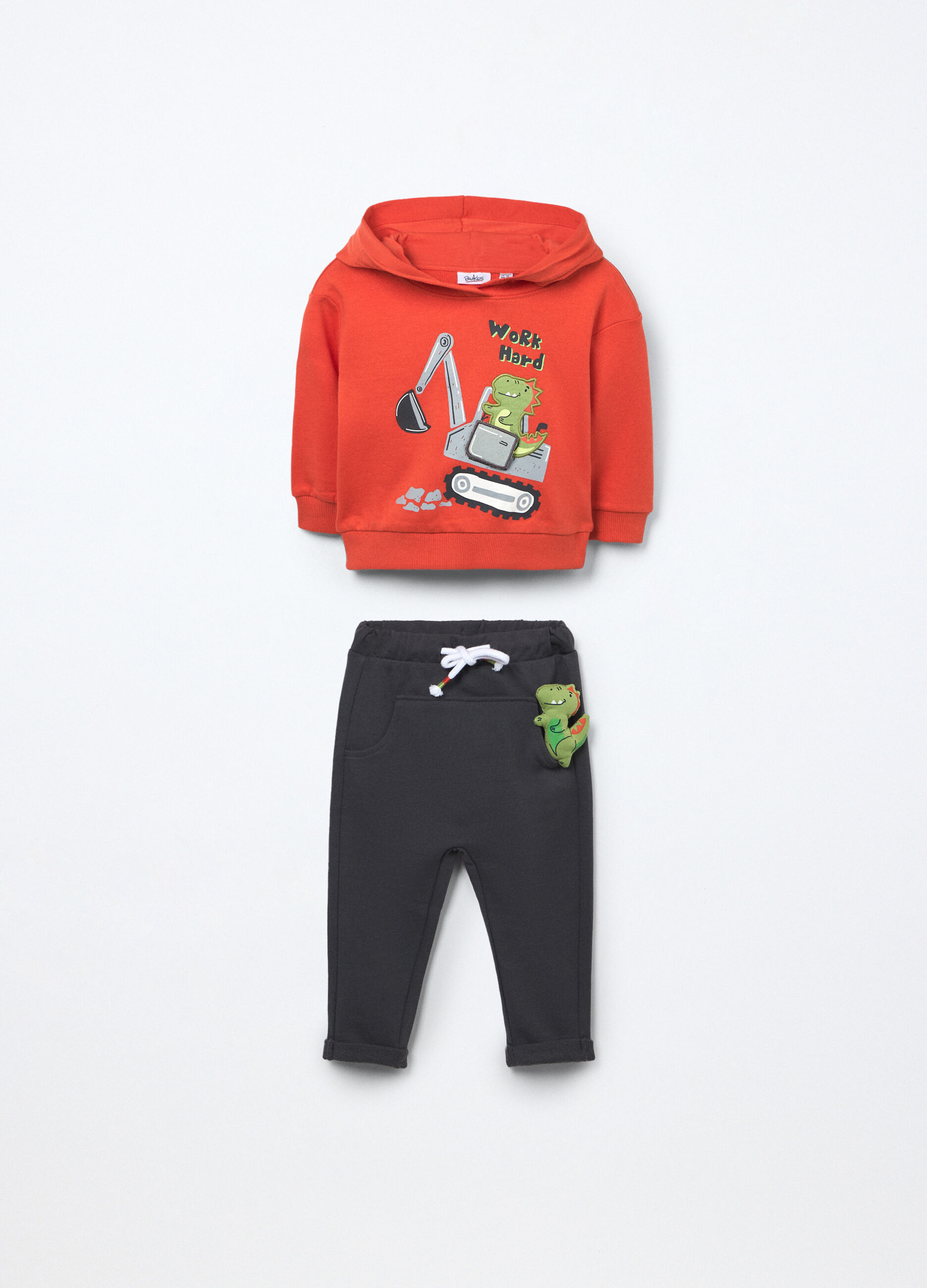 Jogging set in french terry di puro cotone neonato_0