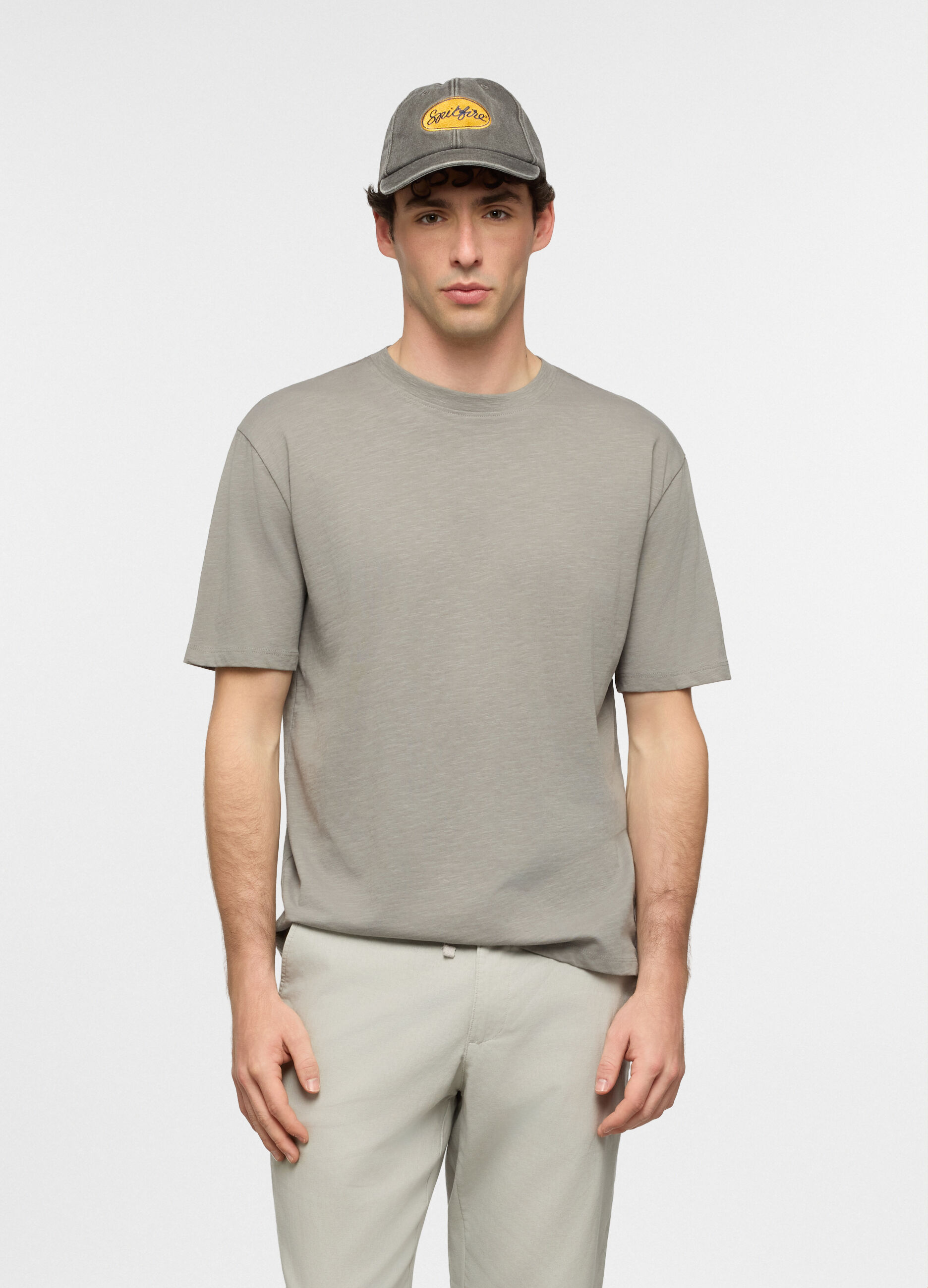 T-shirt girocollo in cotone melange uomo_0