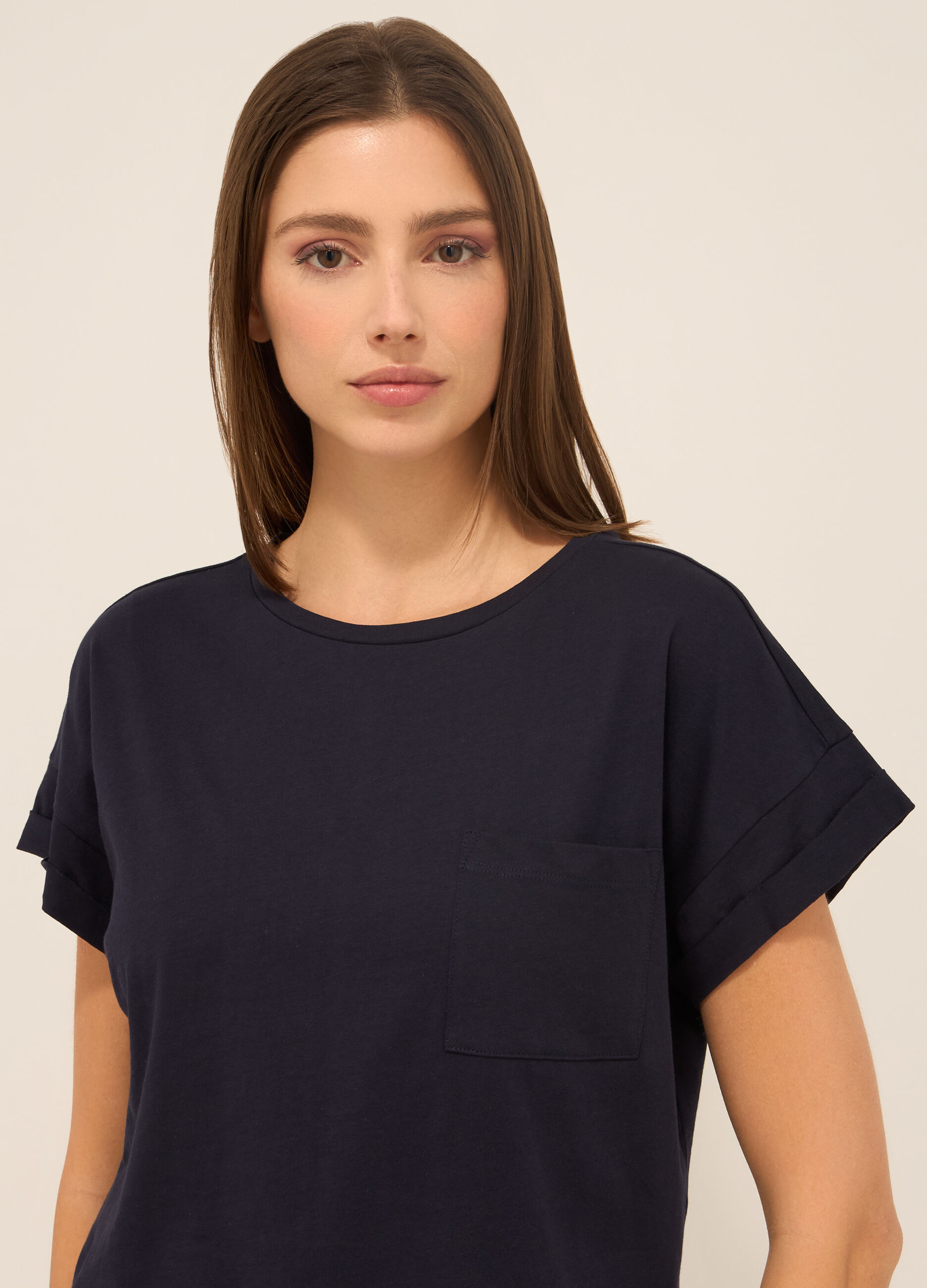 T-shirt in jersey di puro cotone donna_2