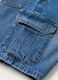 Shorts cargo in denim di puro cotone ragazza_1