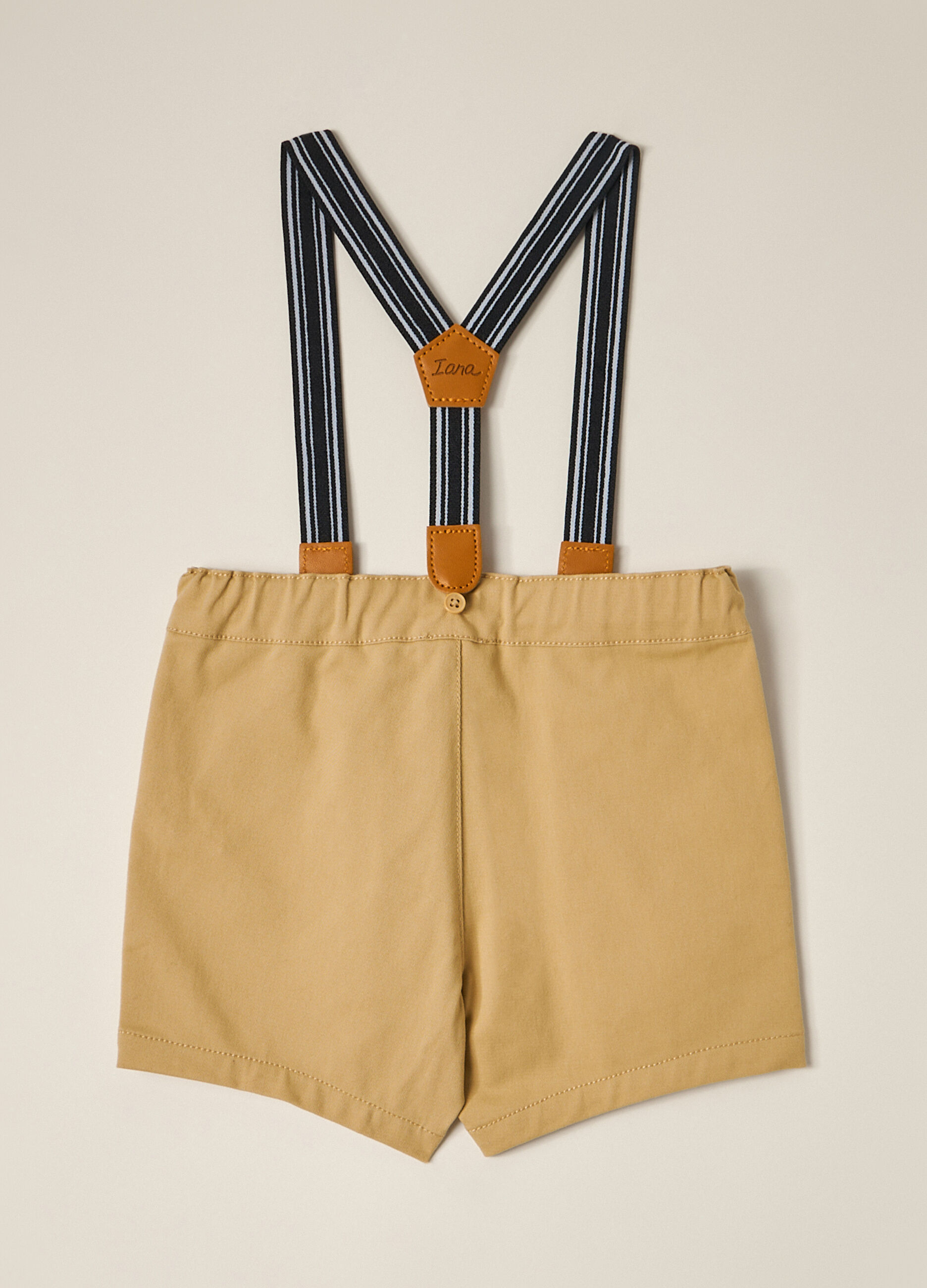 Shorts in twill con bretelle IANA neonato_3