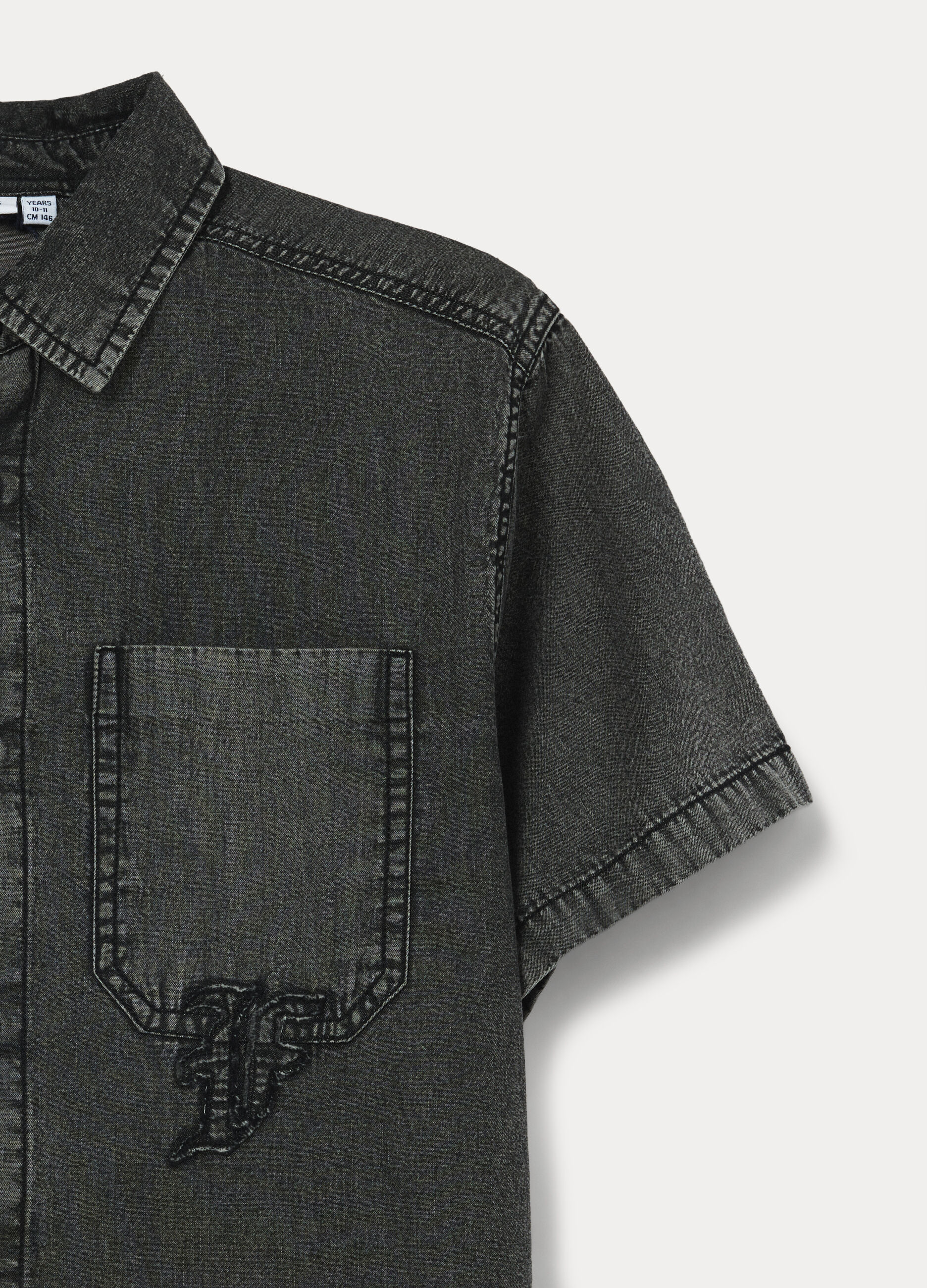 Camicia in chambray di puro cotone ragazzo_2