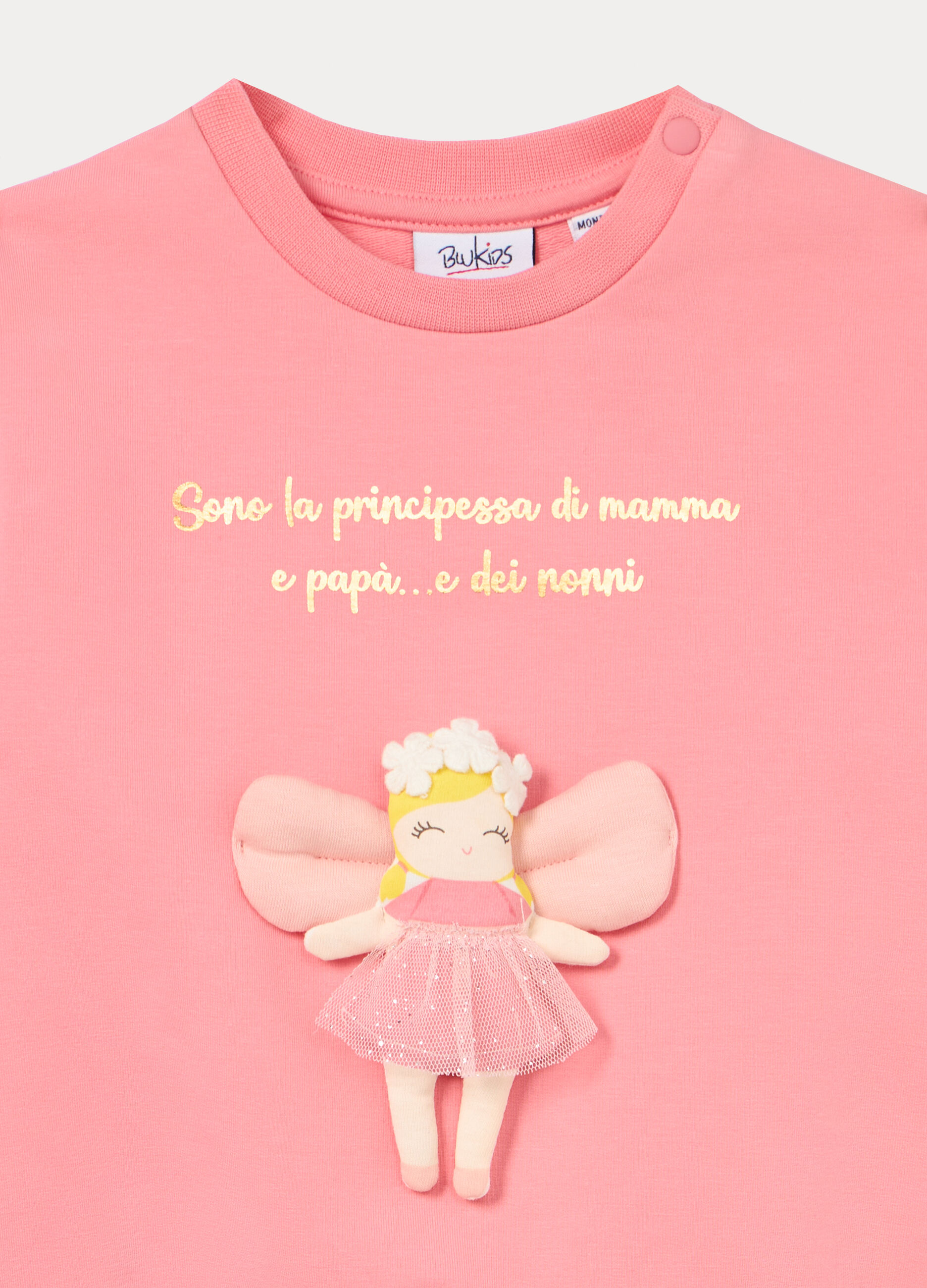 Felpa in french terry di cotone stretch bimba_2