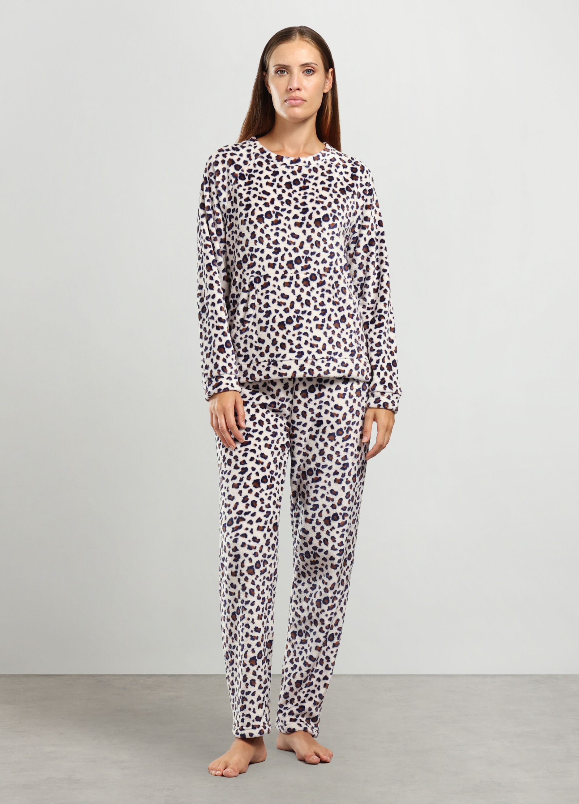 Set pigiama in coral fleece donna_0