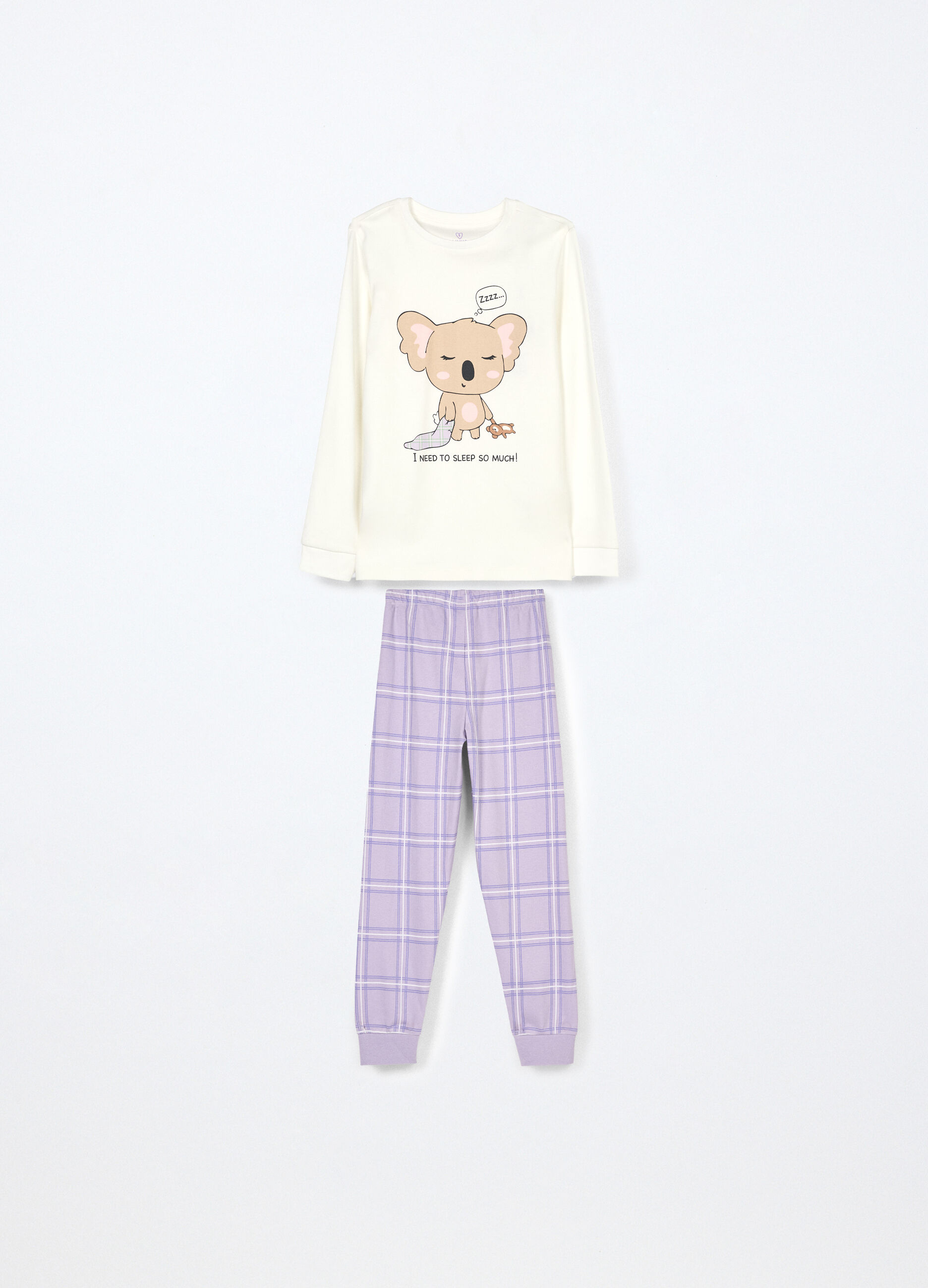 Set pigiama in interlock di puro cotone bambina_0