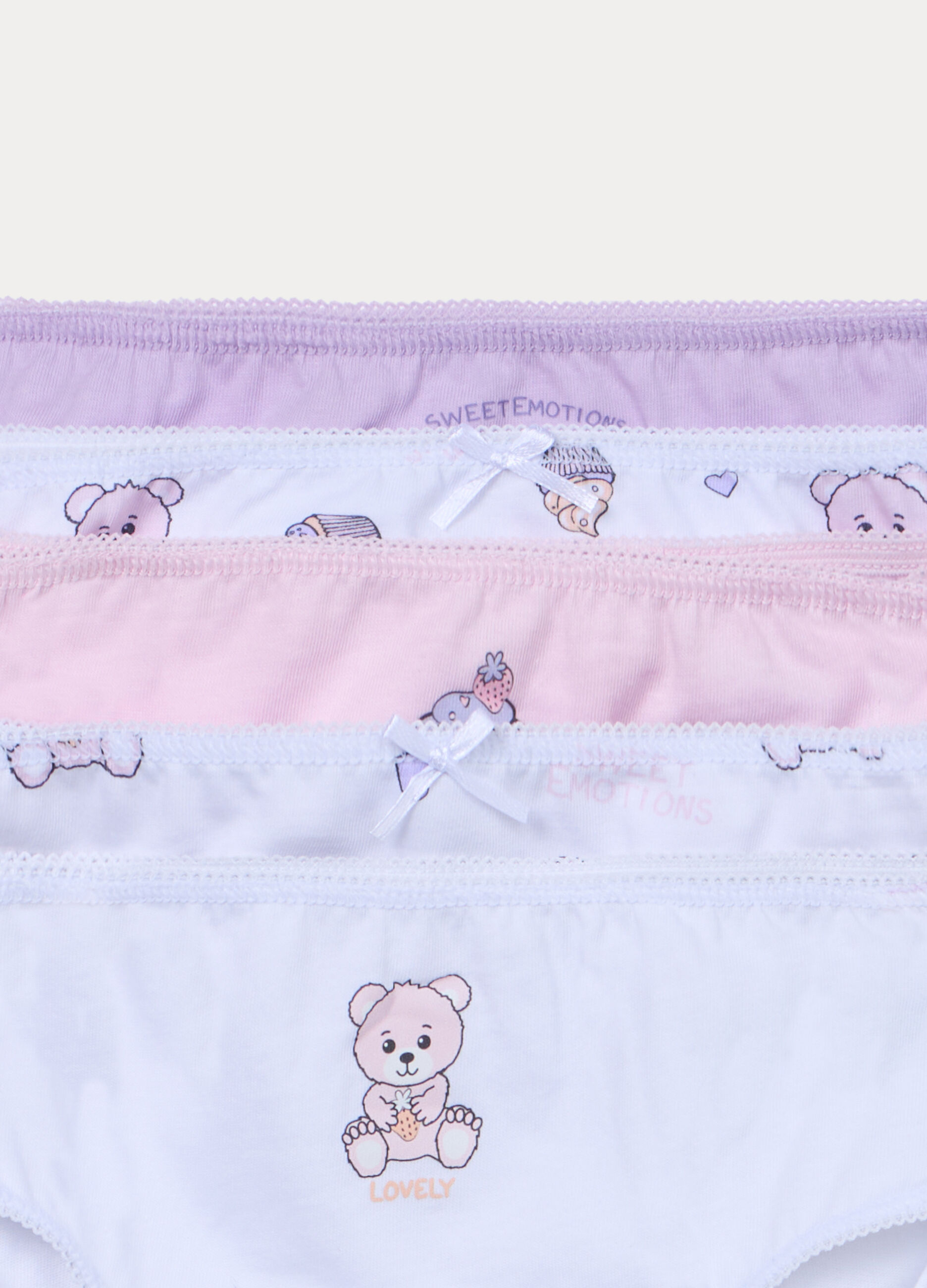 Pack 5 slip in jersey di puro cotone bambina_3