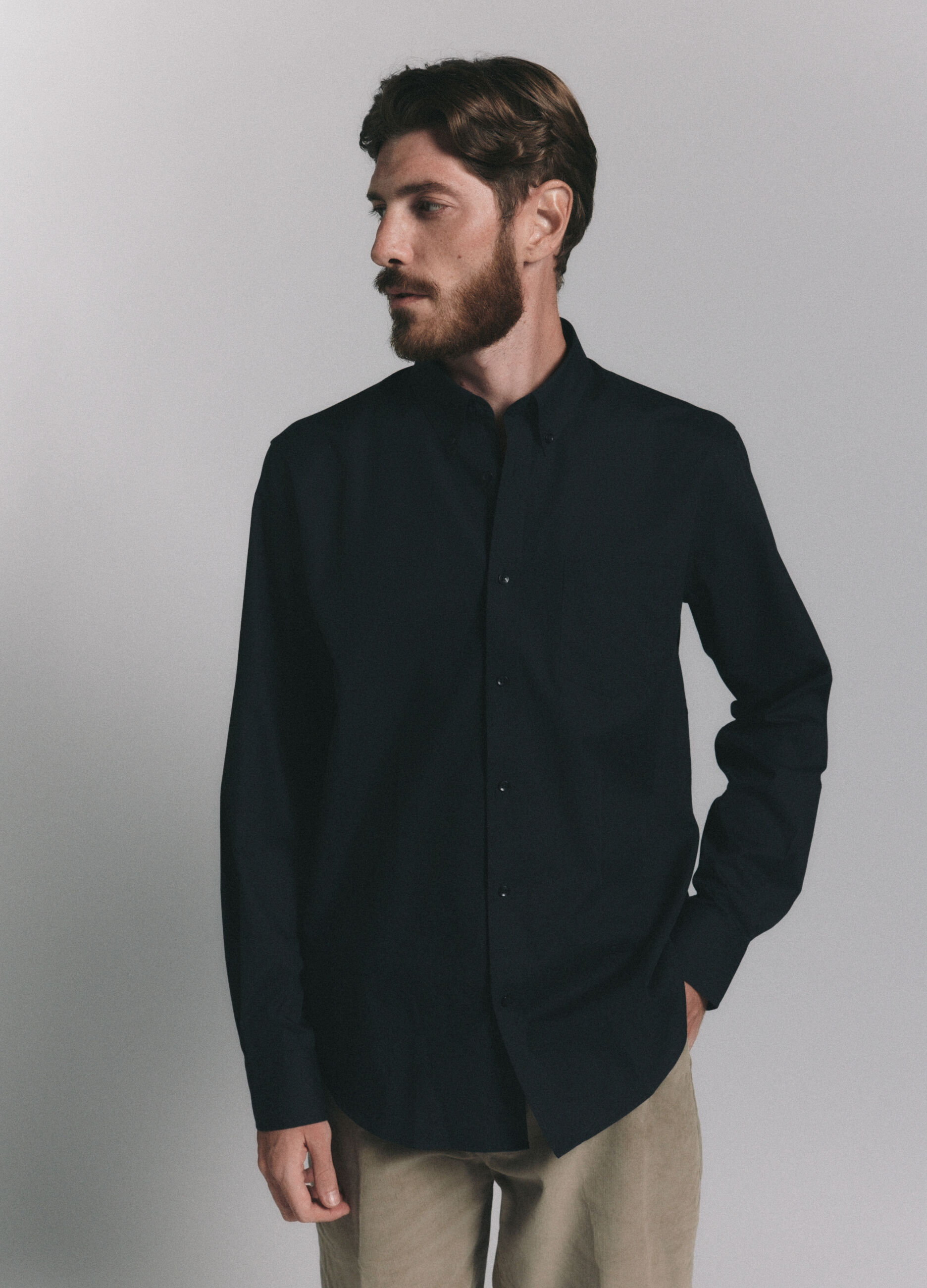 Camicia regular fit con colletto button down uomo