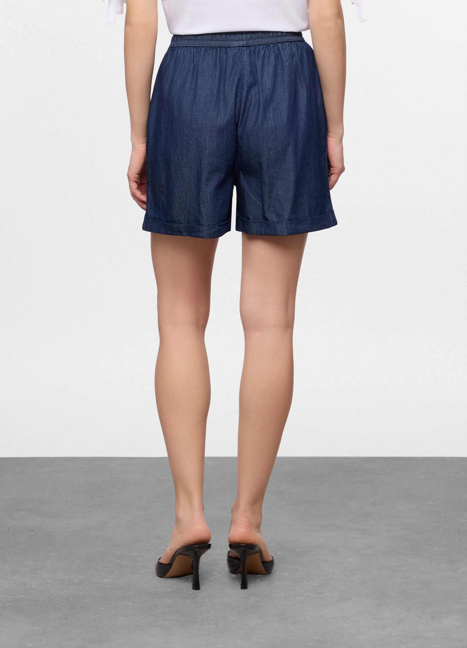 Shorts in denim di puro cotone donna_1