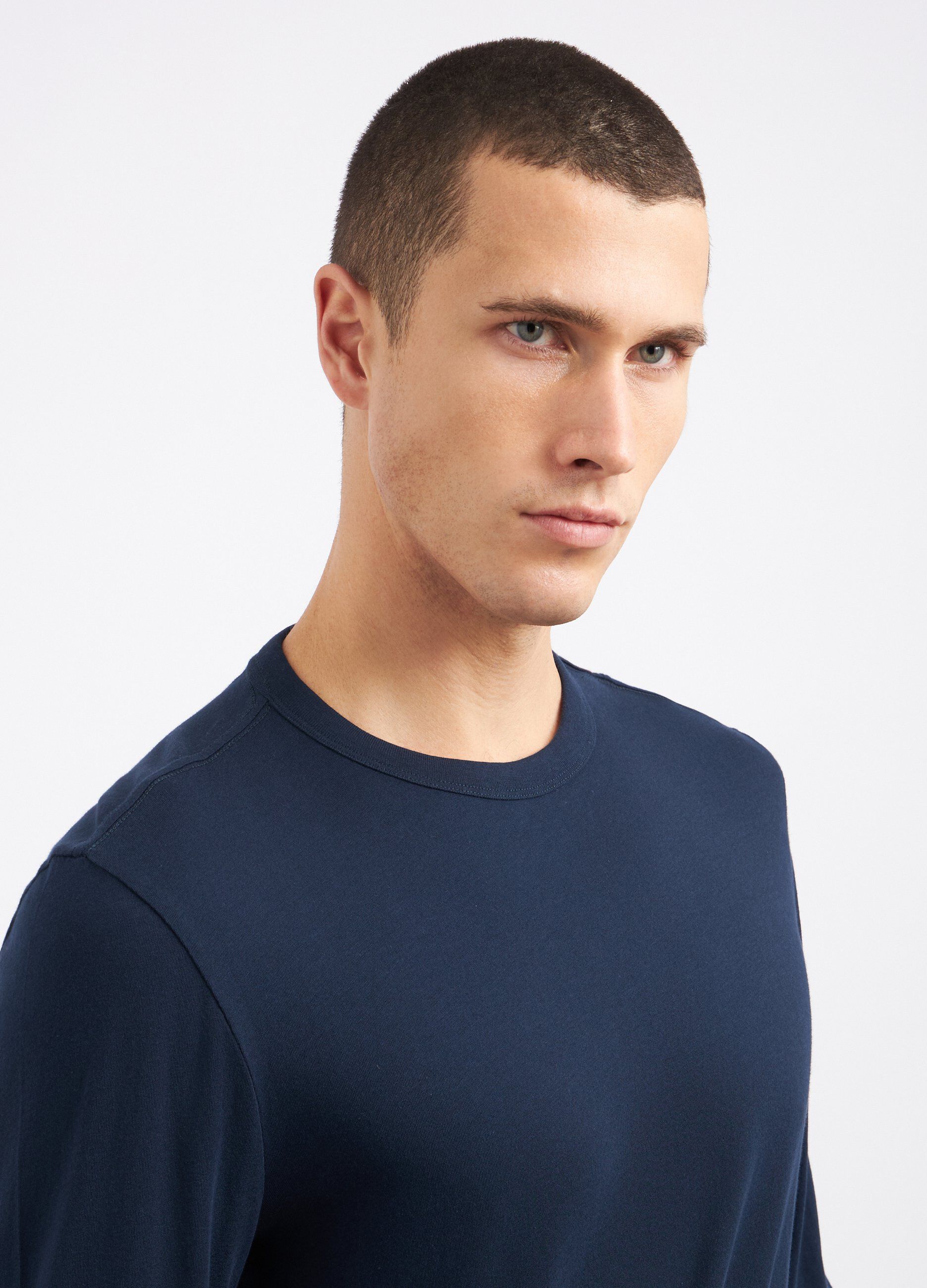 T-shirt in puro cotone a maniche lunghe uomo_2
