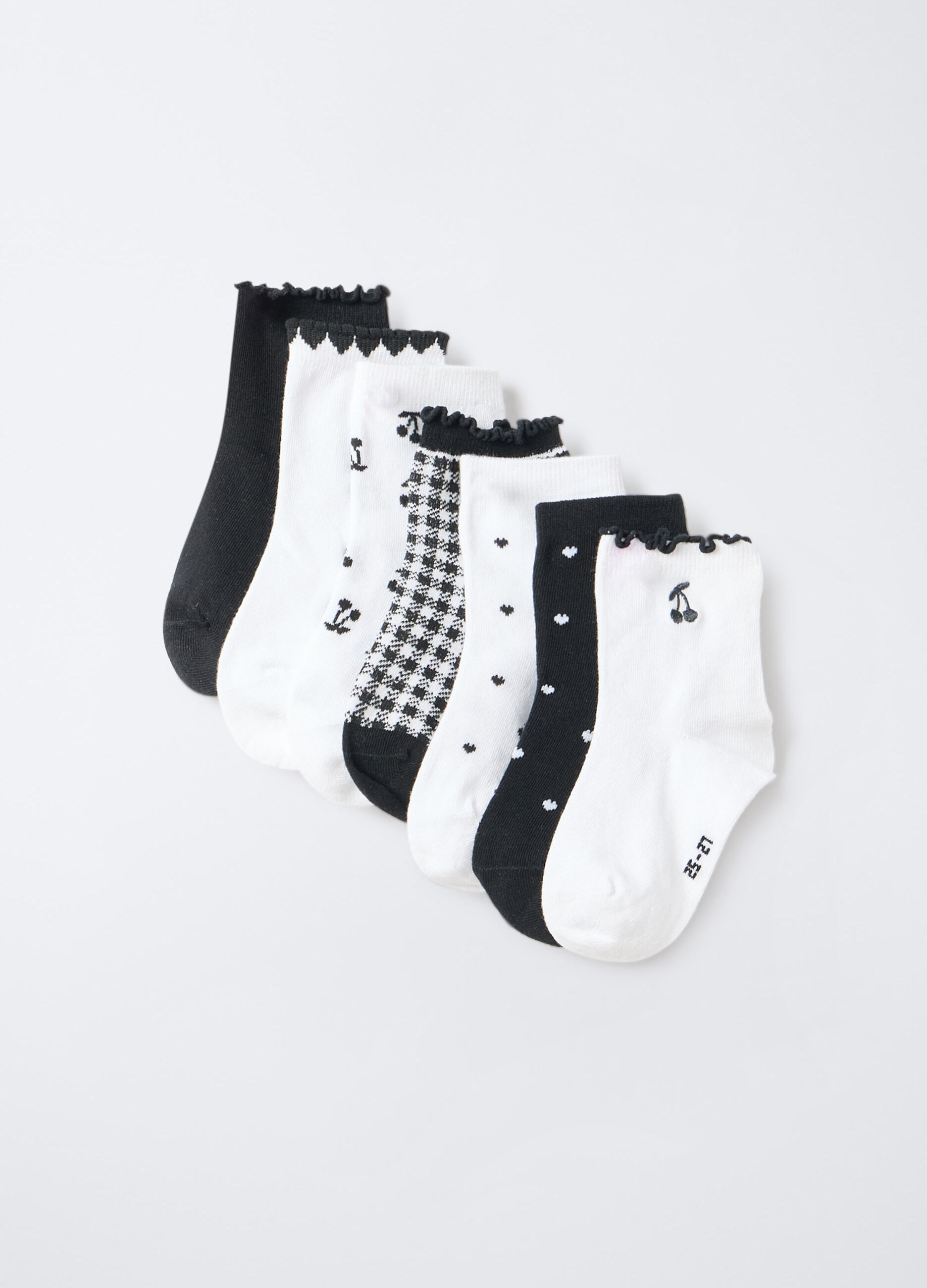 Pack 7 calze corte misto cotone stretch bambina_0