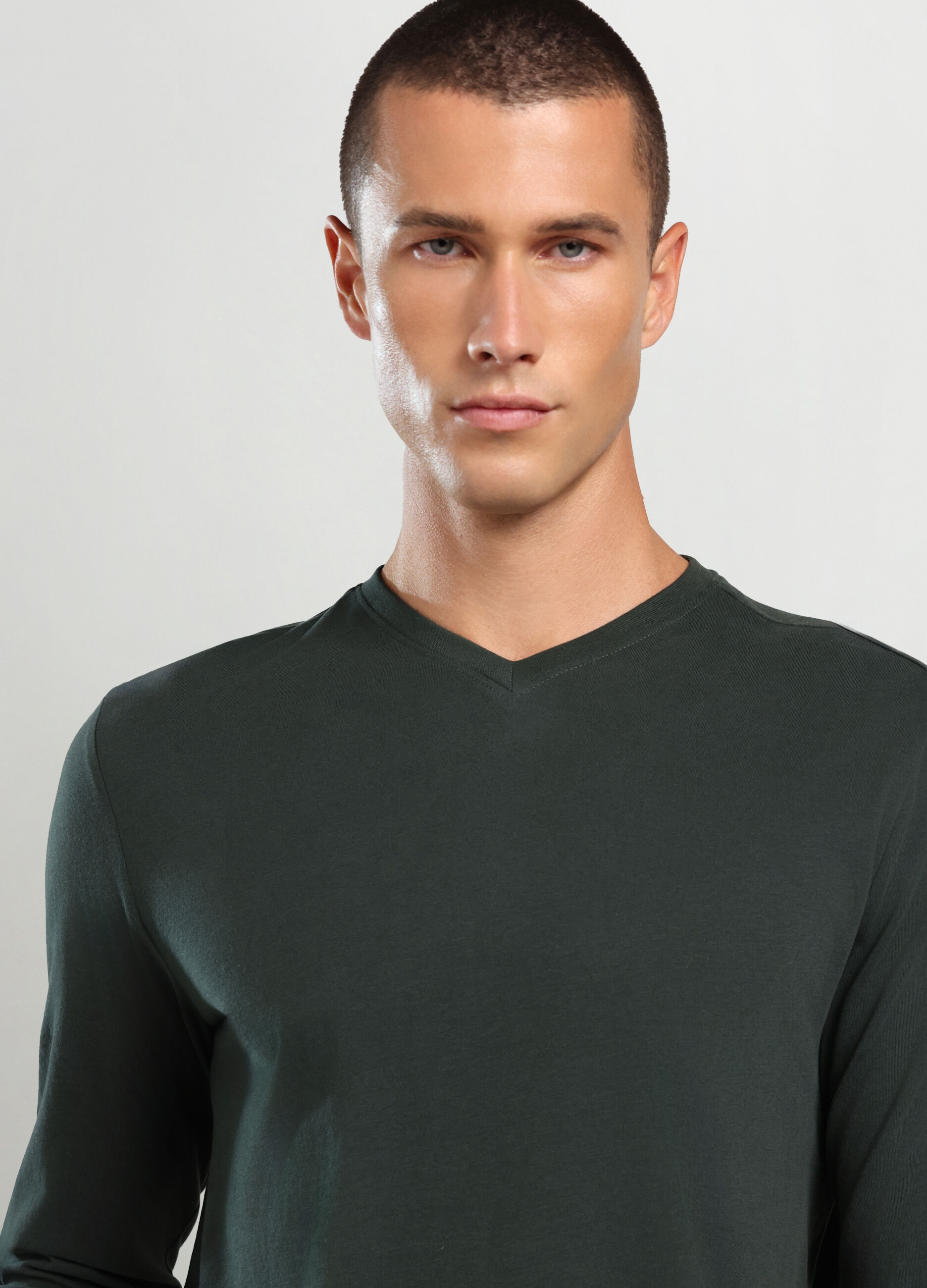 Maglietta a maniche lunghe in puro cotone uomo_2