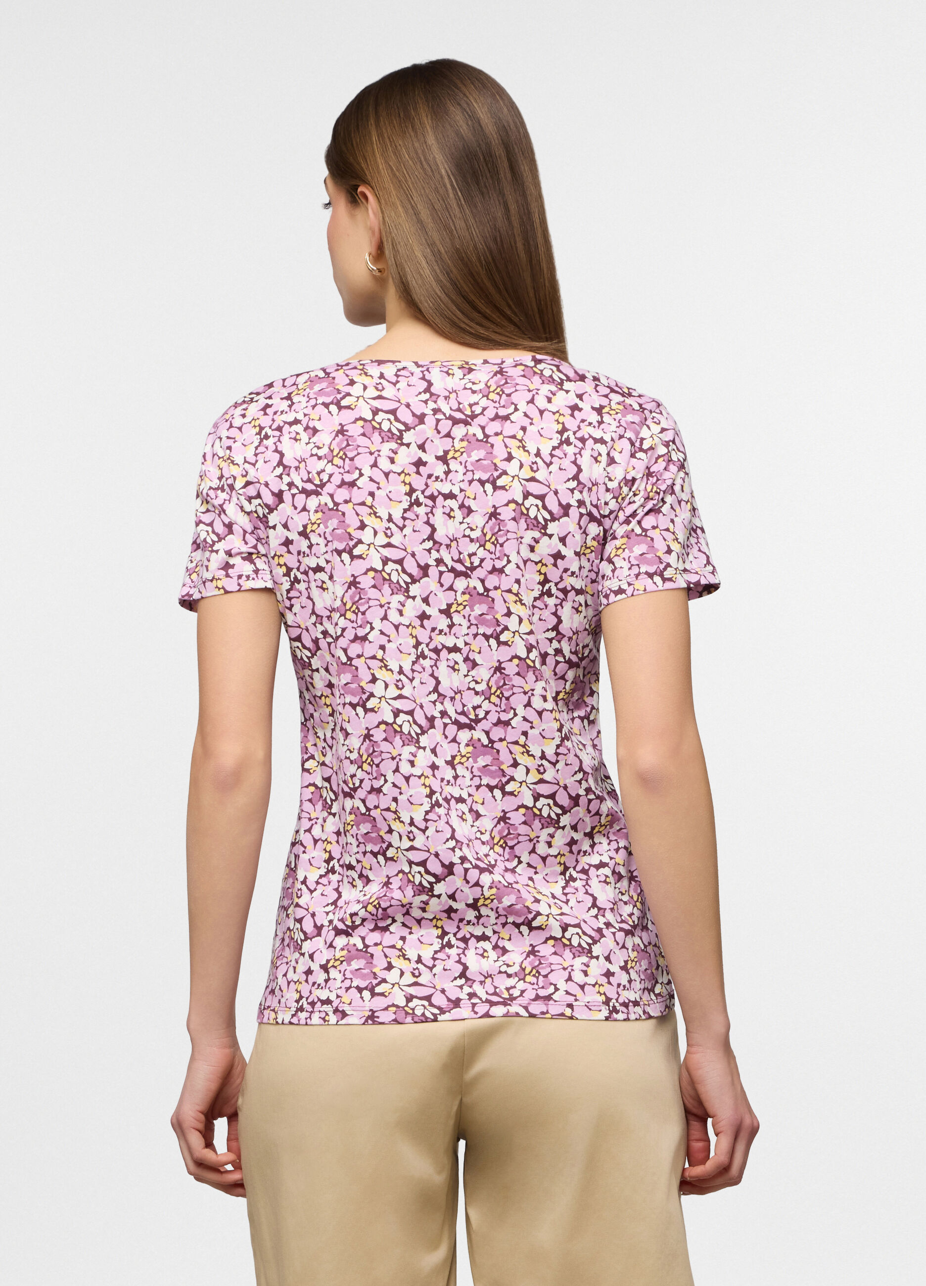T-shirt girocollo in jersey di puro cotone donna_1