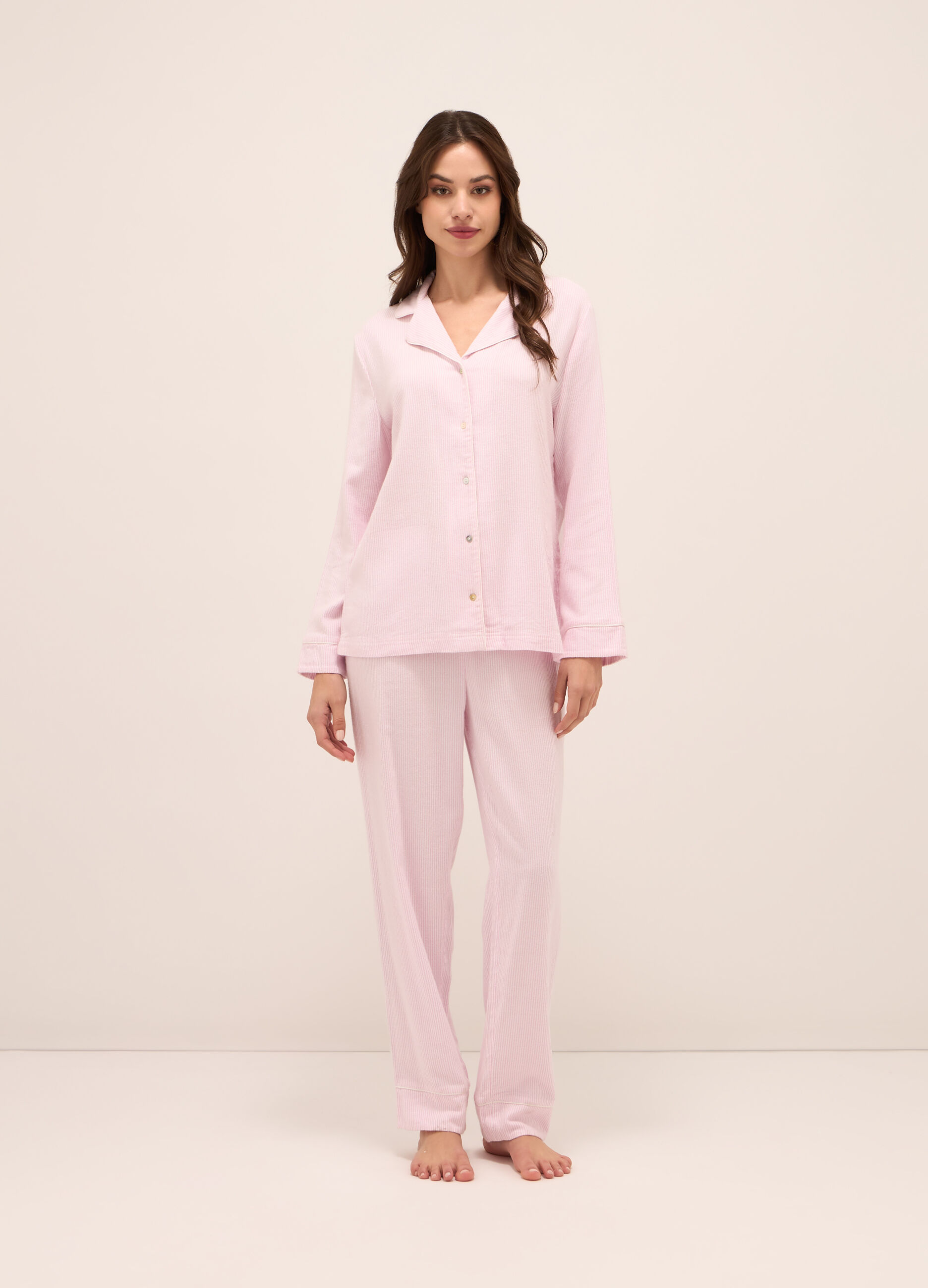 Set pigiama in flanella di misto cotone donna_0