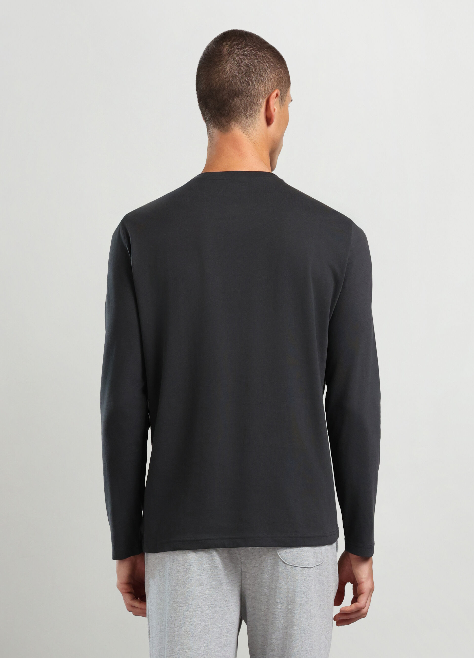 Maglietta a maniche lunghe in puro cotone uomo_1