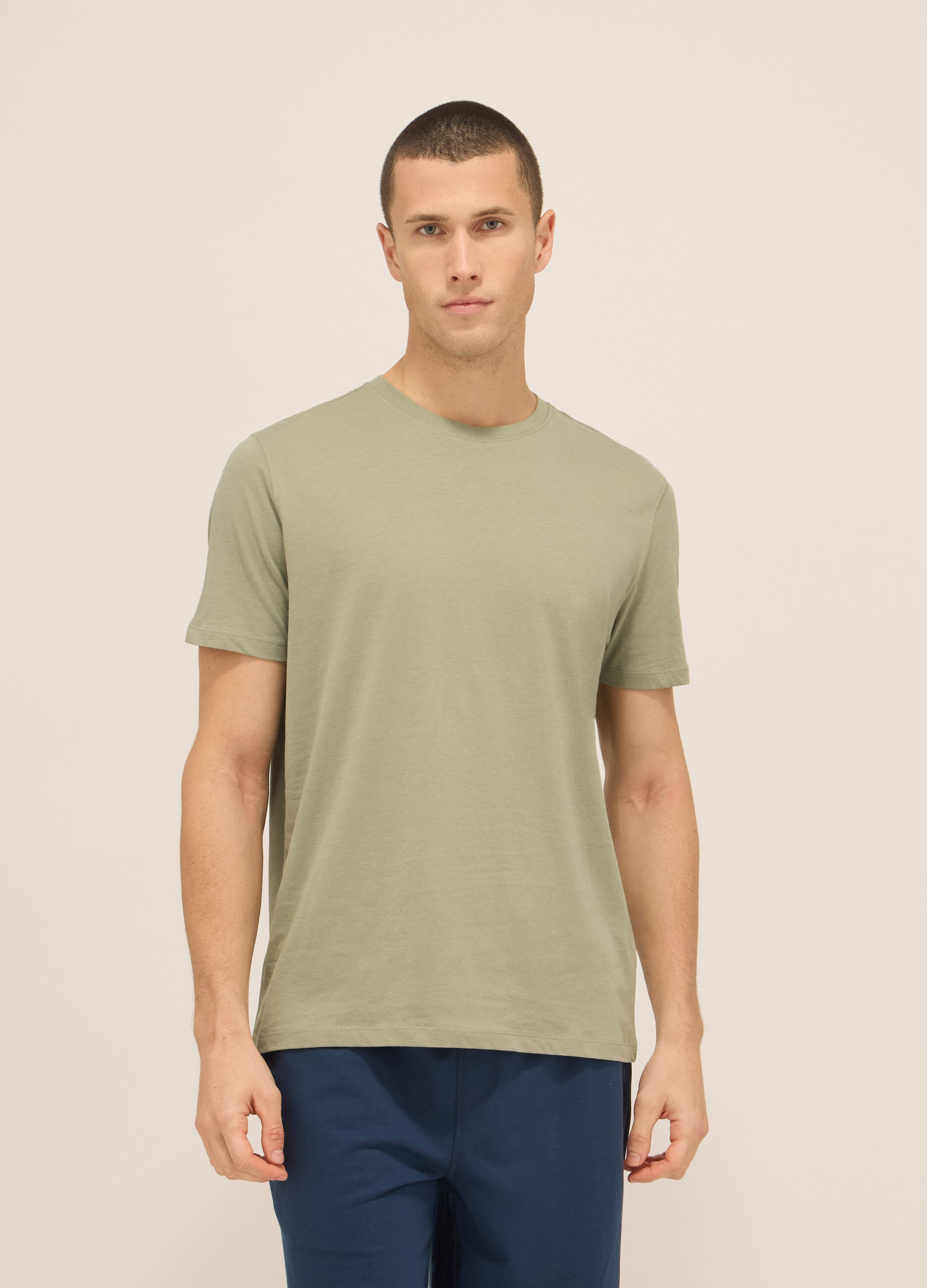T-shirt girocollo in jersey di cotone uomo