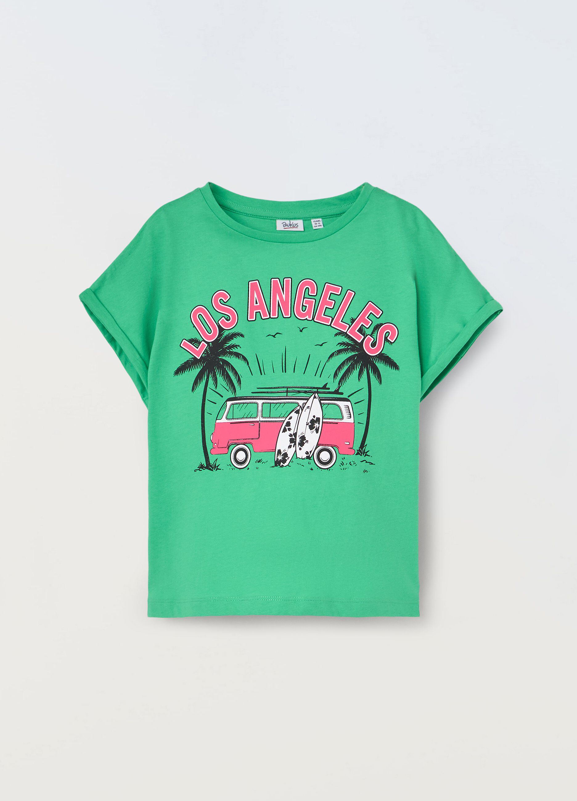 T-shirt cropped in puro cotone ragazza_0