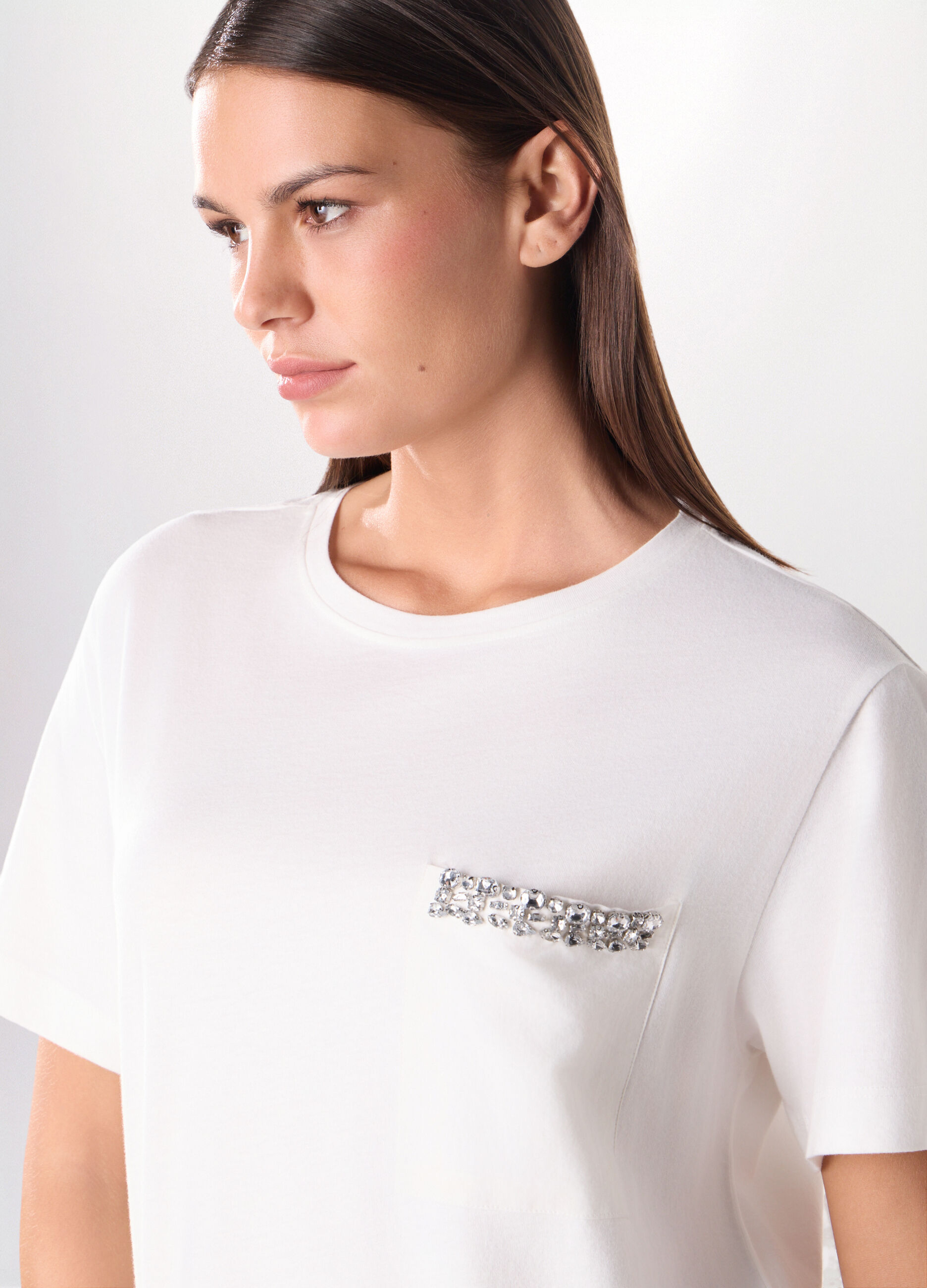 T-shirt in jersey di puro cotone donna_2