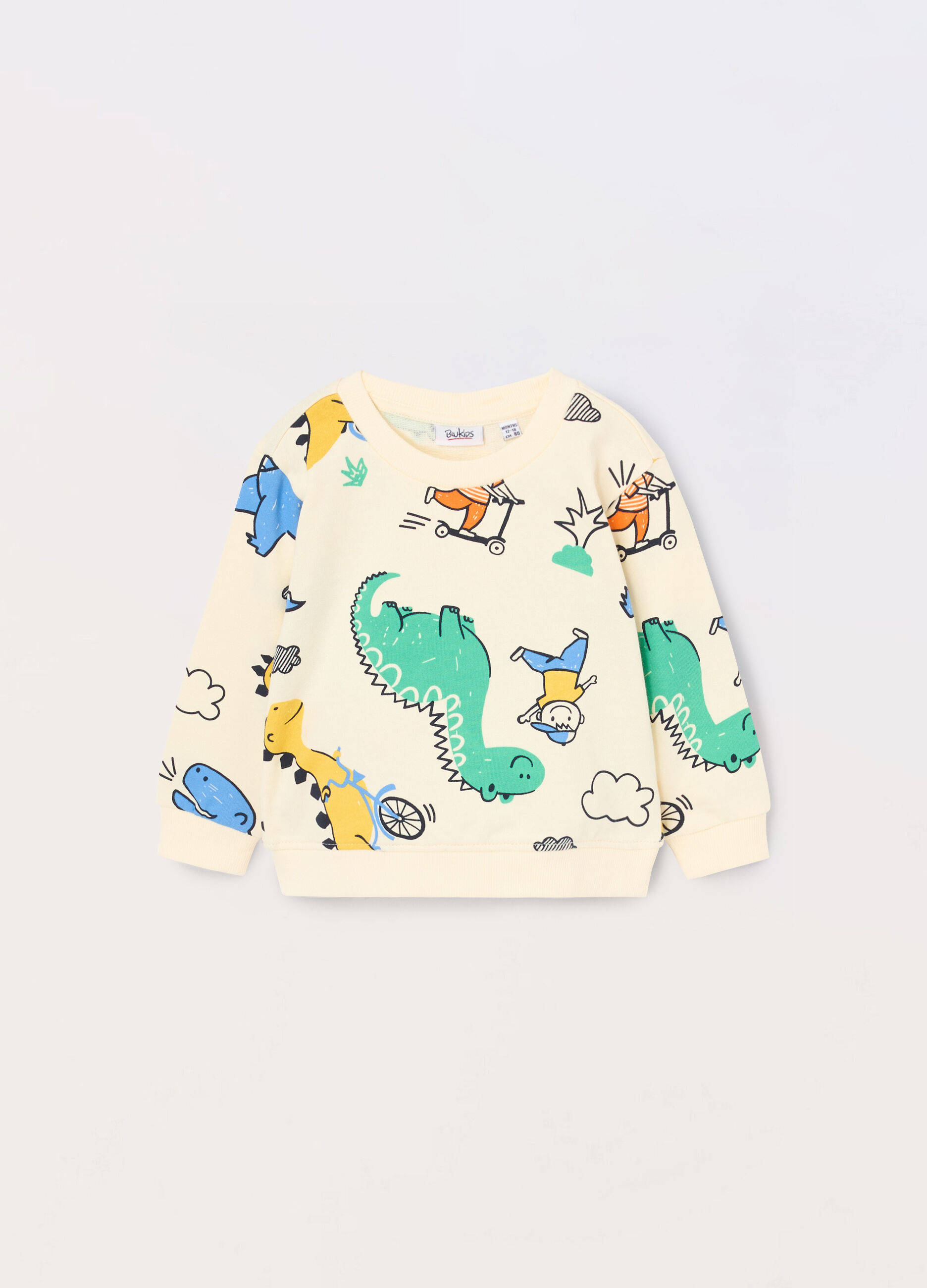 Felpa in french terry di puro cotone neonato_0