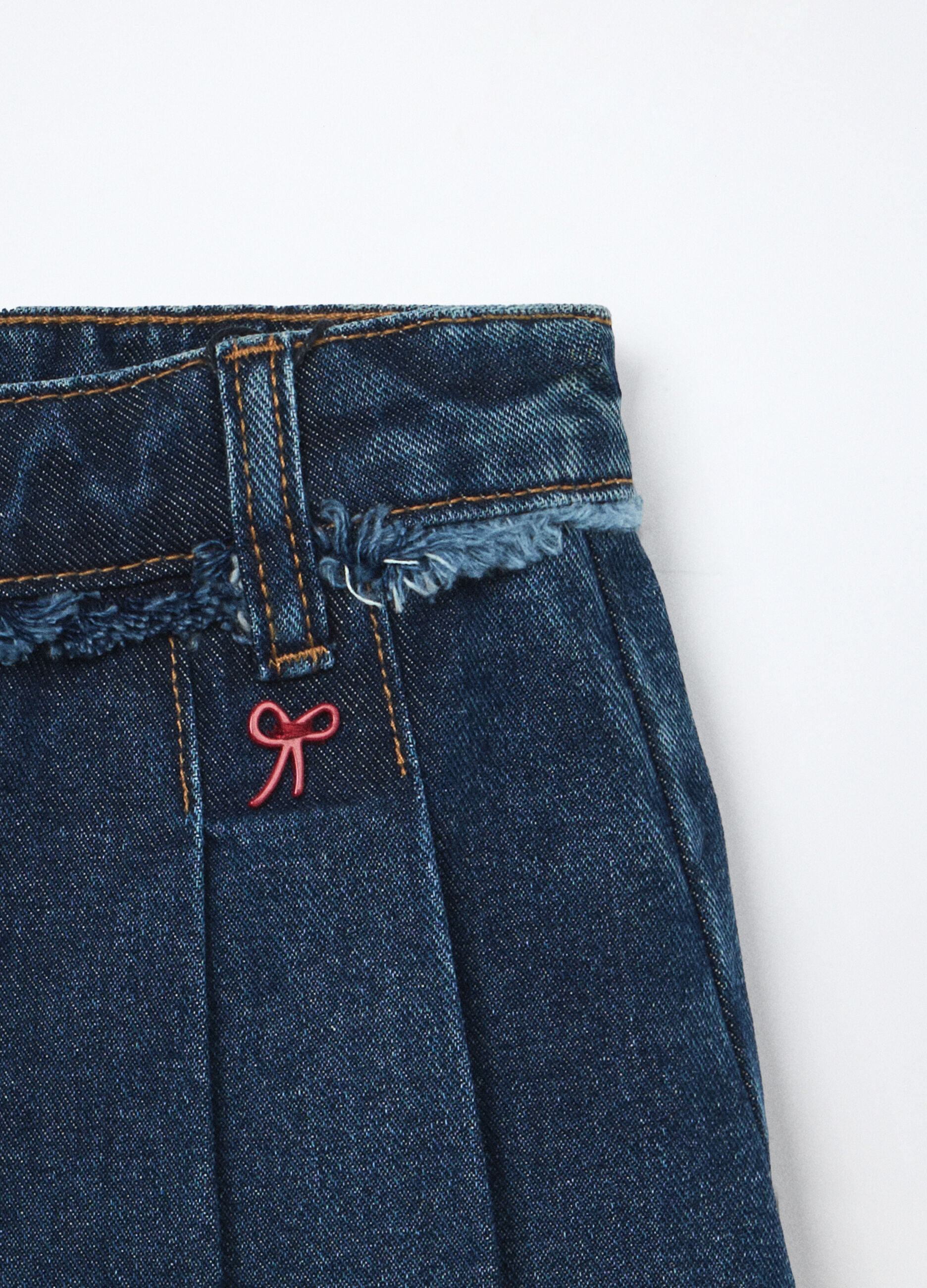 Gonna pantalone in denim di puro cotone bambina_2