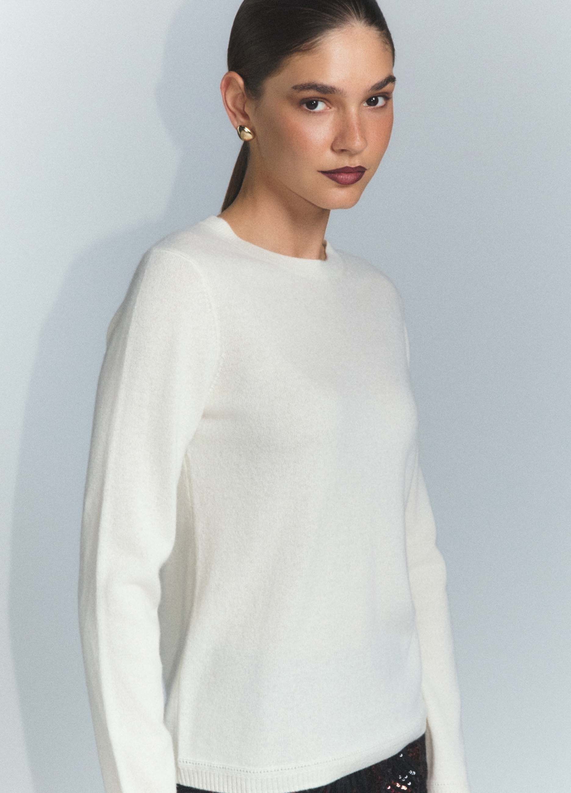 Pullover girocollo in puro cashmere donna_1