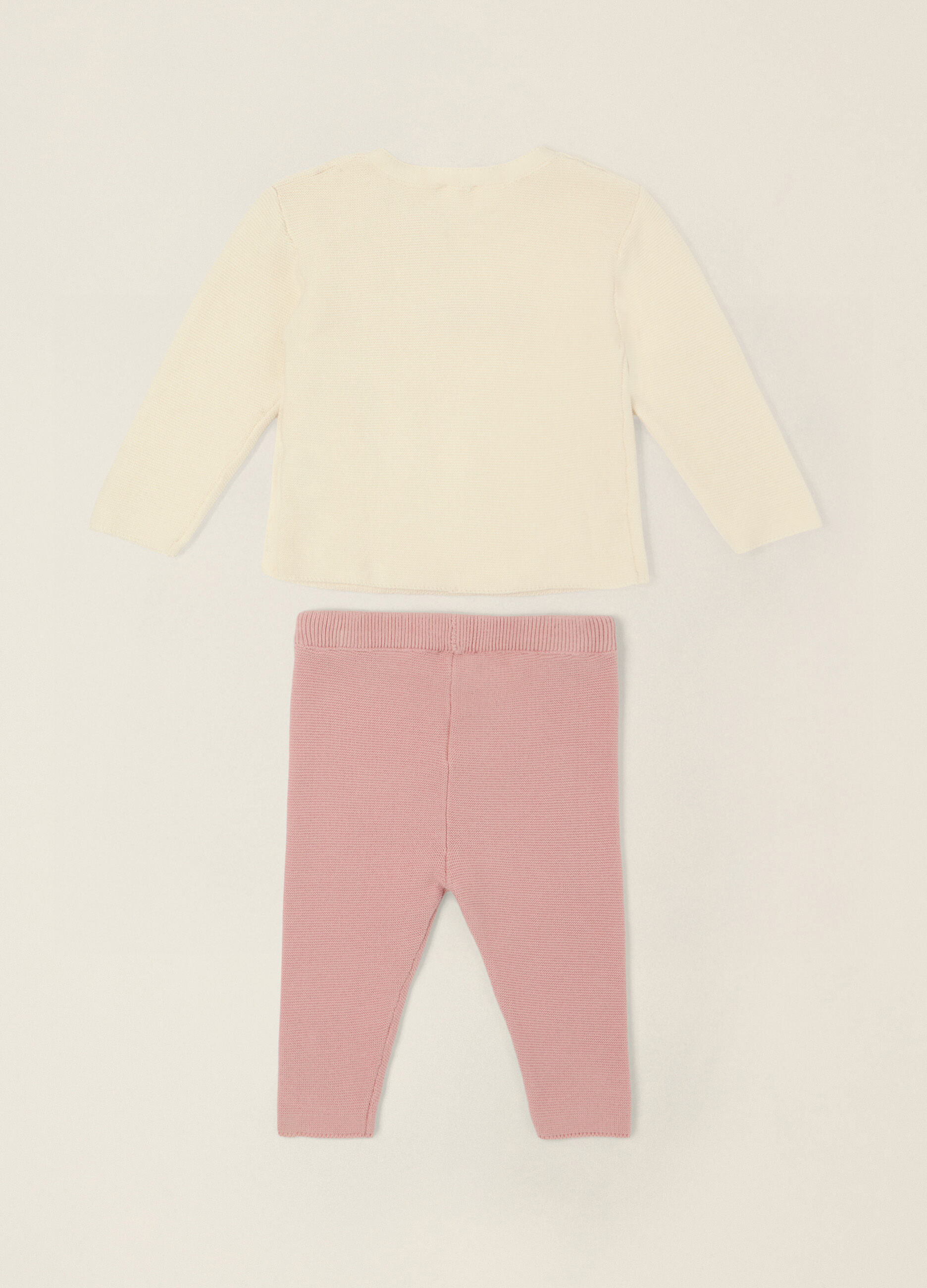 Set bianco e rosa in puro cotone_1