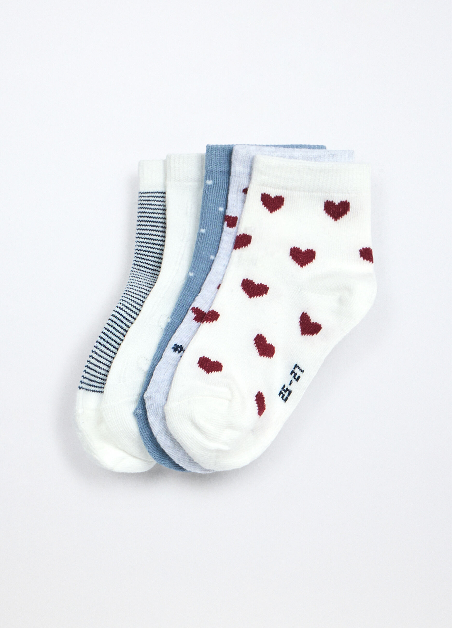 Pack 5 calze corte misto cotone bambina_0