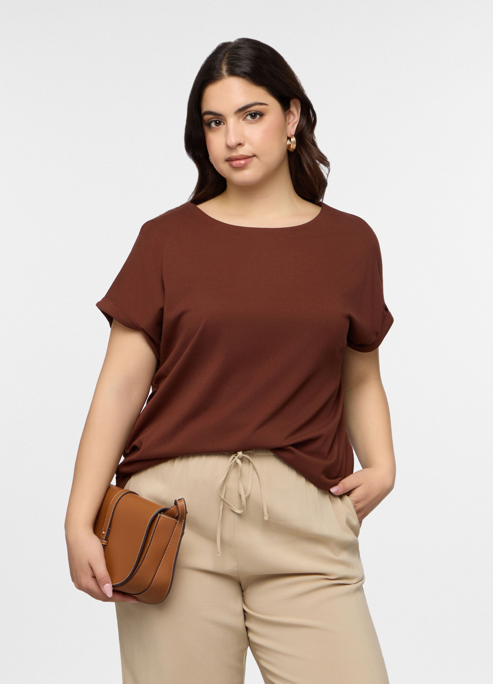 T-shirt girocollo donna curvy_0