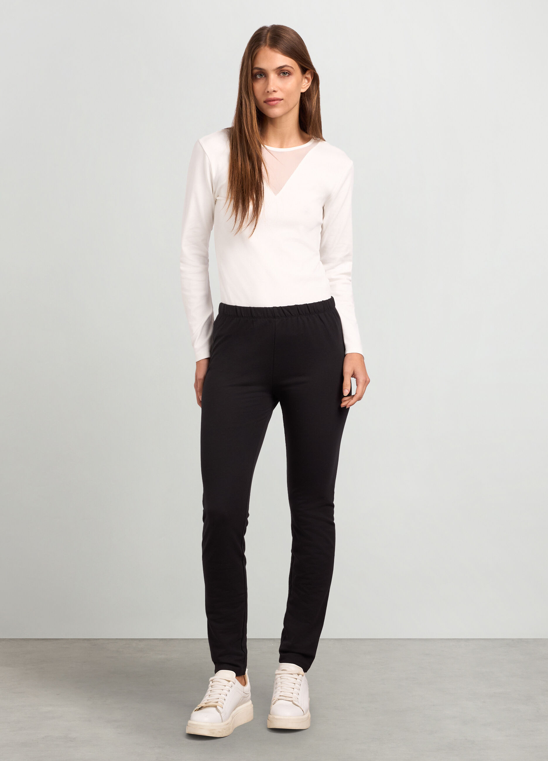 Leggings in french terry di misto cotone donna_0