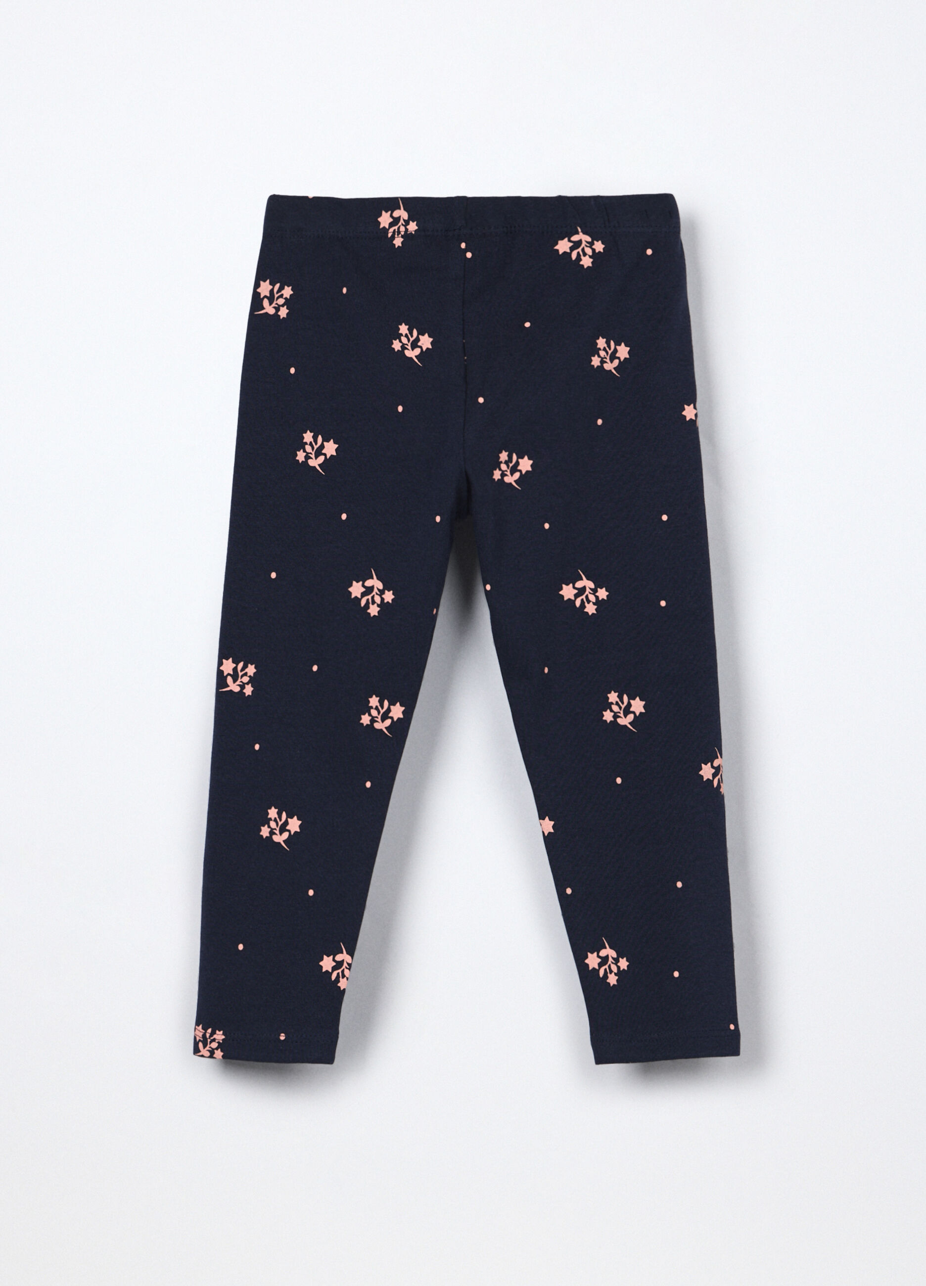 Leggings in jersey di cotone stretch neonata_1