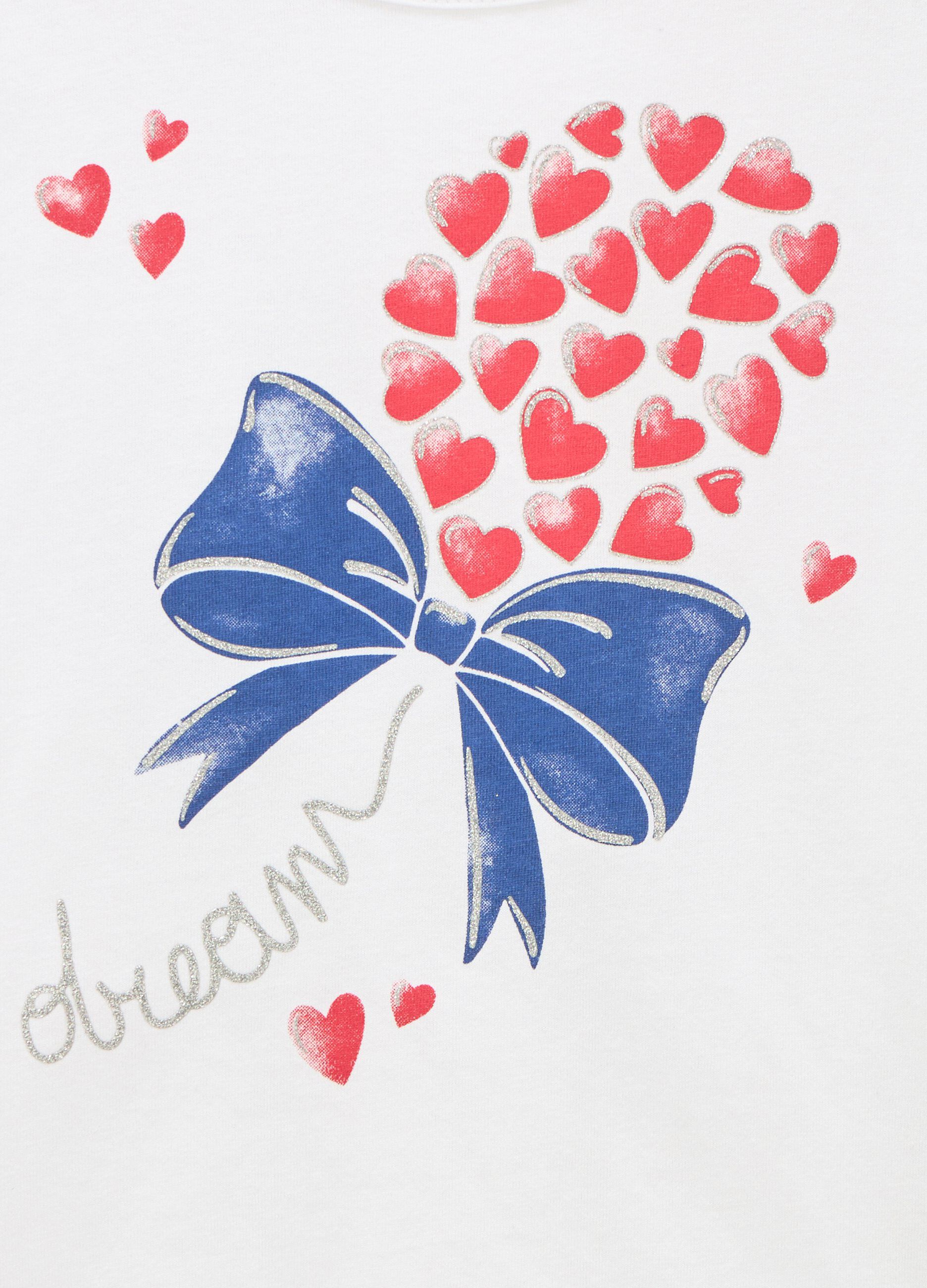T-shirt in puro cotone con rouches bambina_1