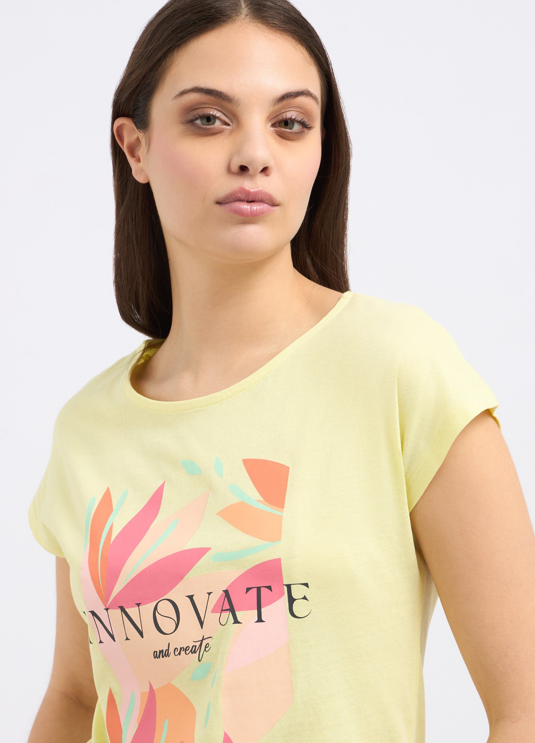 T-shirt in puro cotone con stampa donna_2