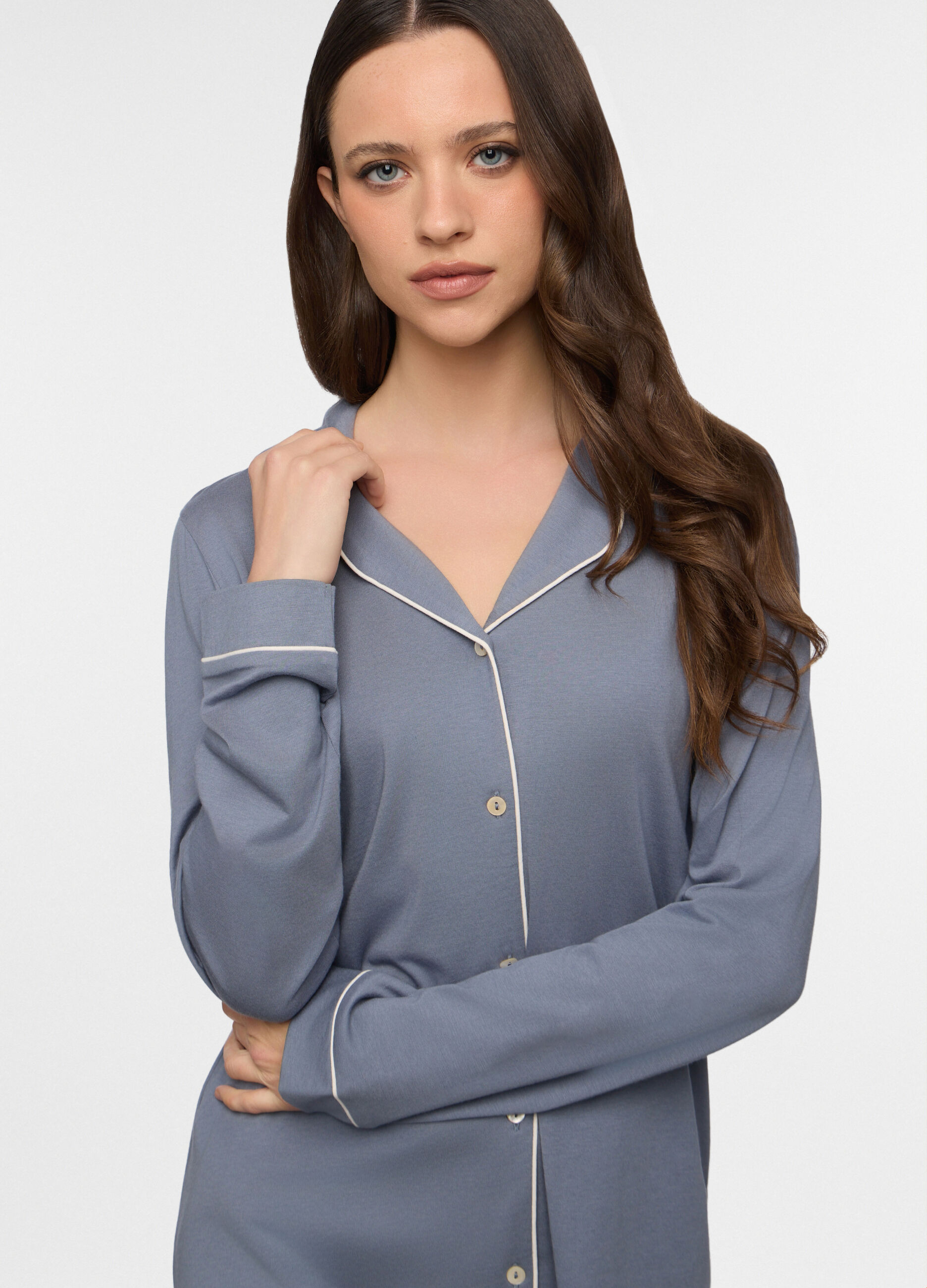 Pantaloni in cotone misto modal donna_2