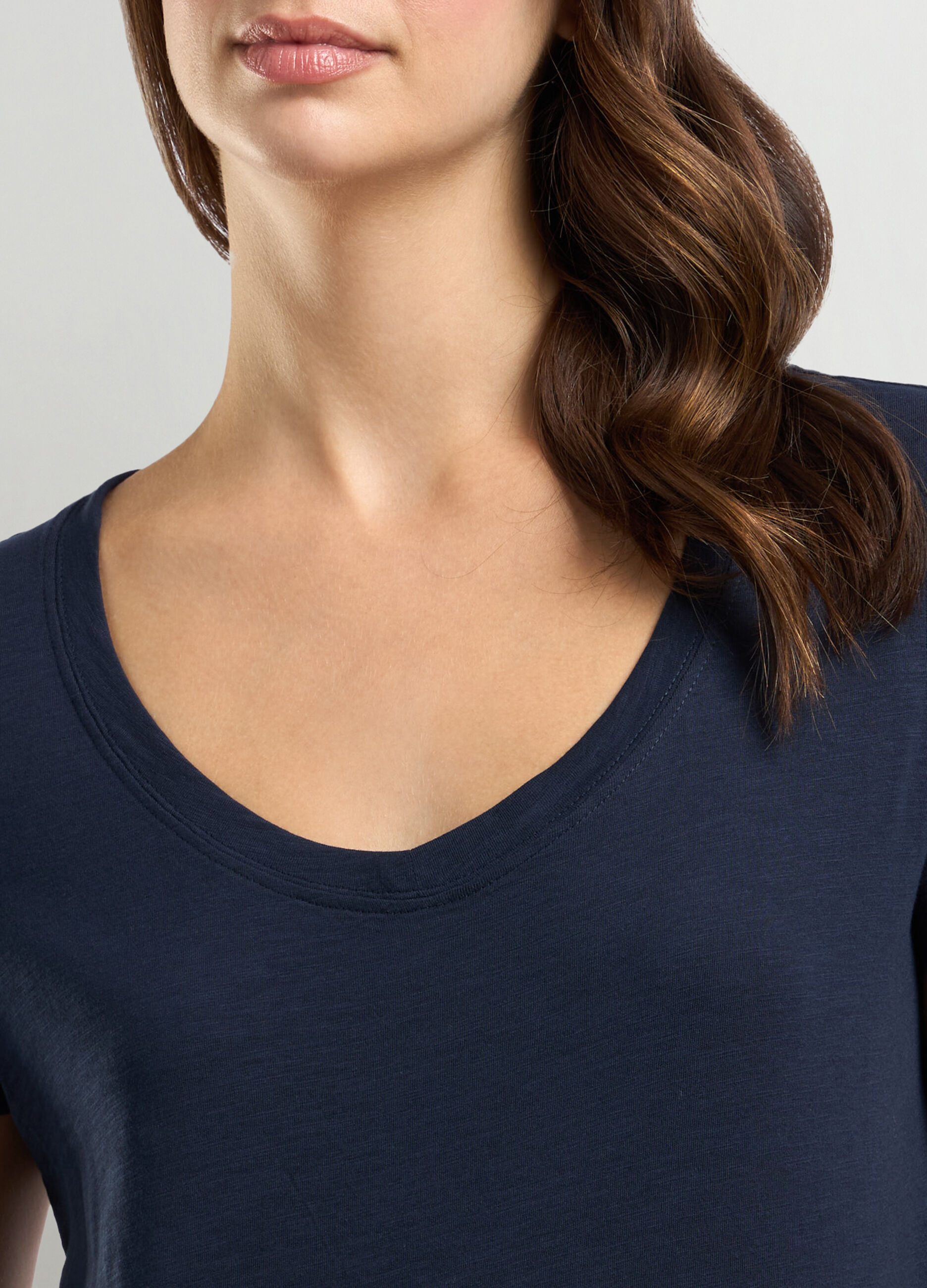 T-shirt in jersey di puro cotone donna_0