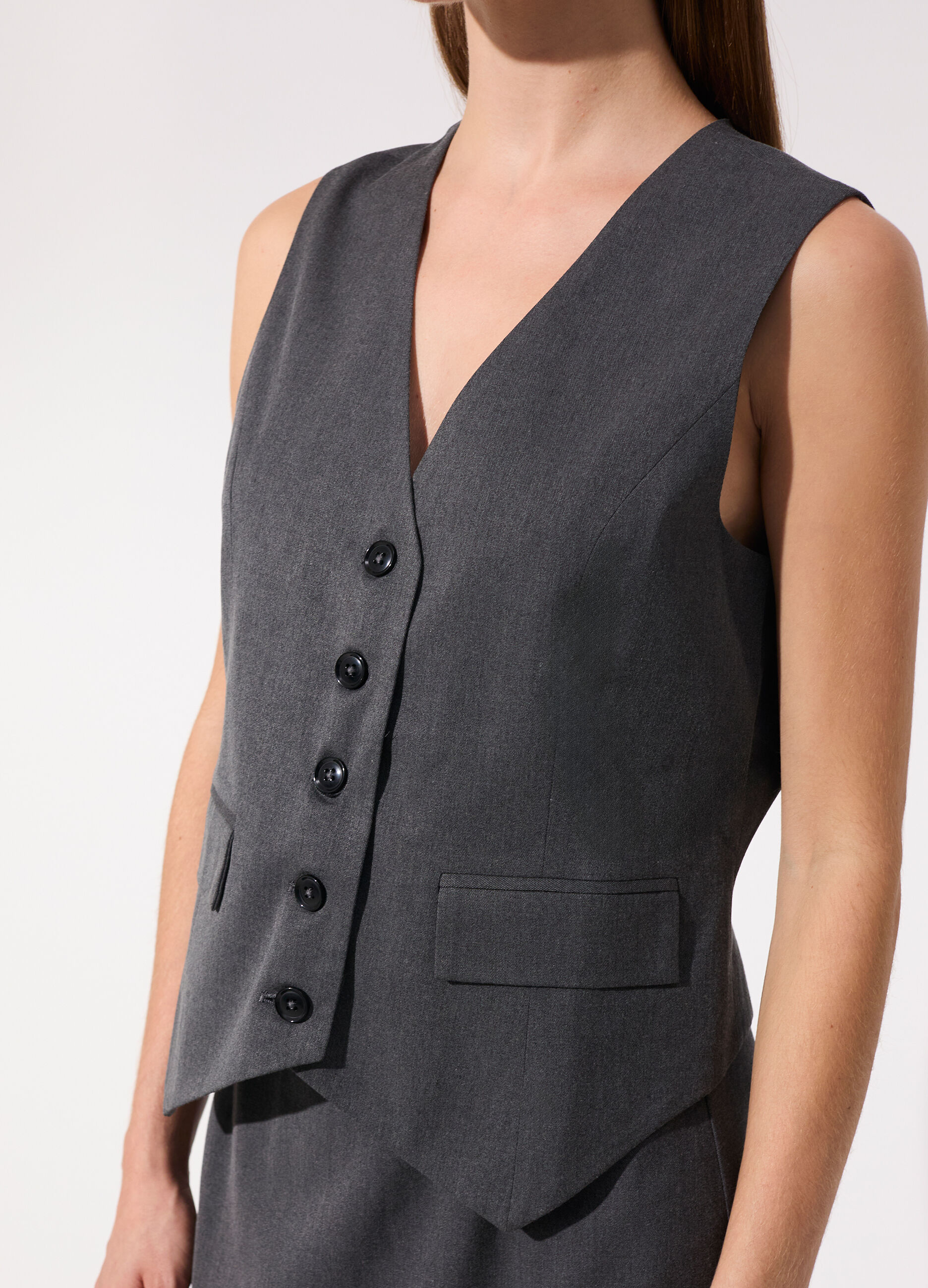 Gilet in lana misto viscosa donna_3
