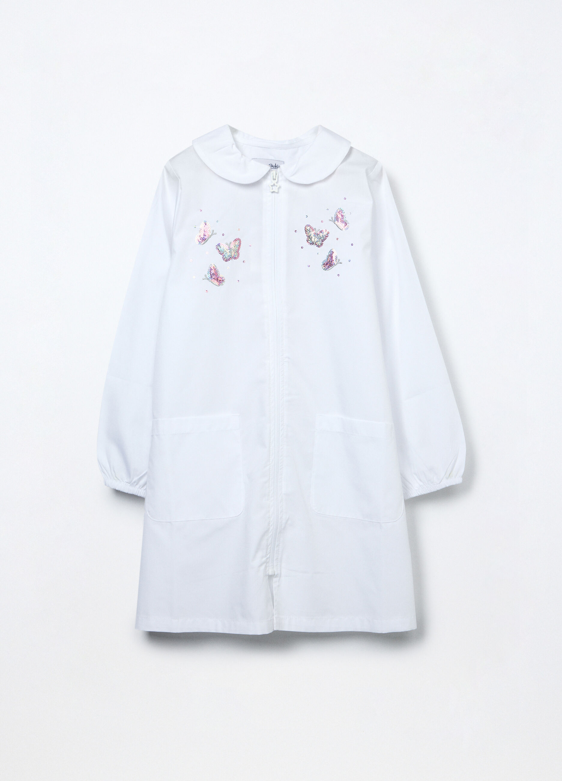 Grembiule full zip con paillettes bambina_0