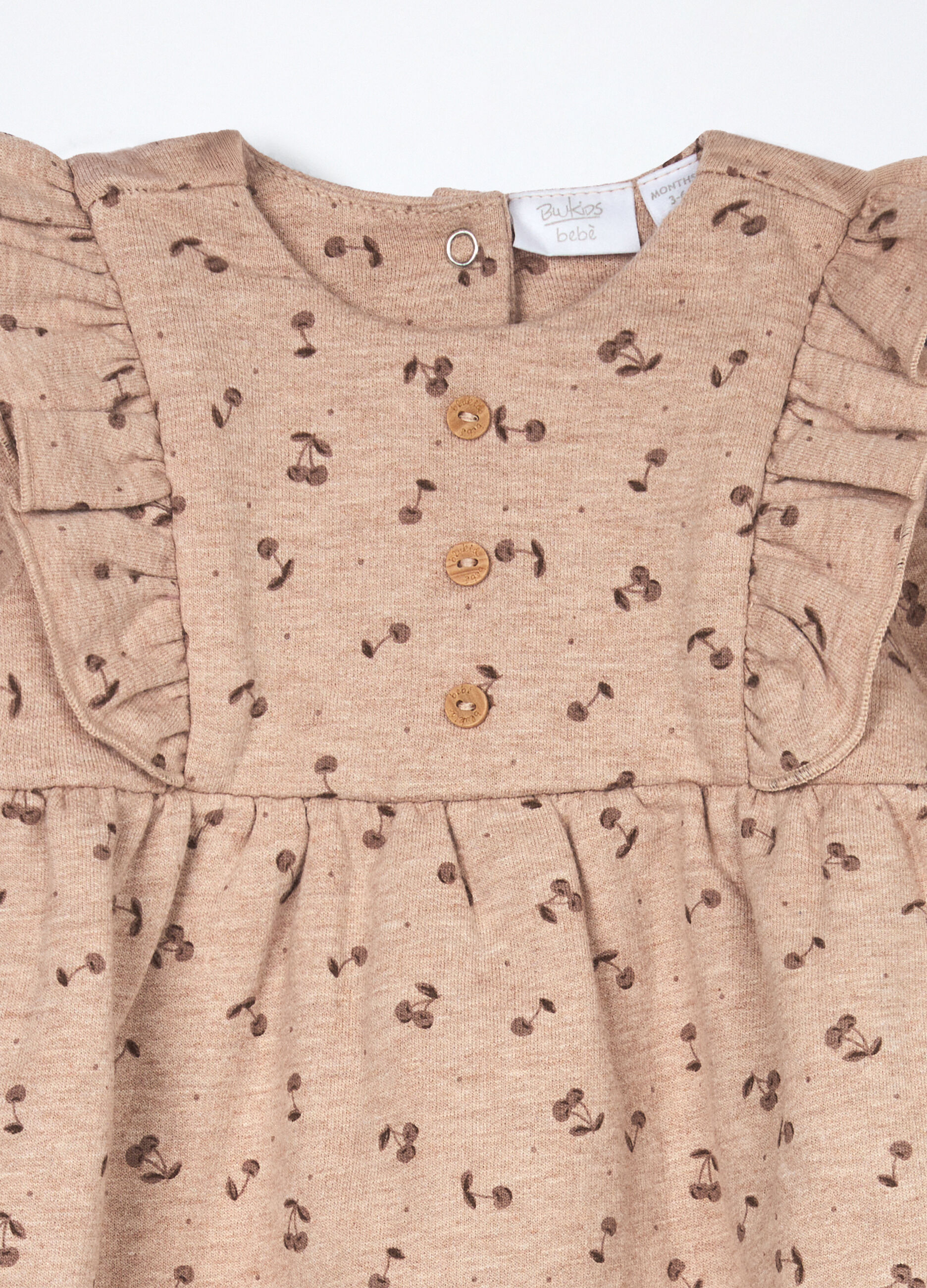 Vestito in misto cotone fleece neonata_2
