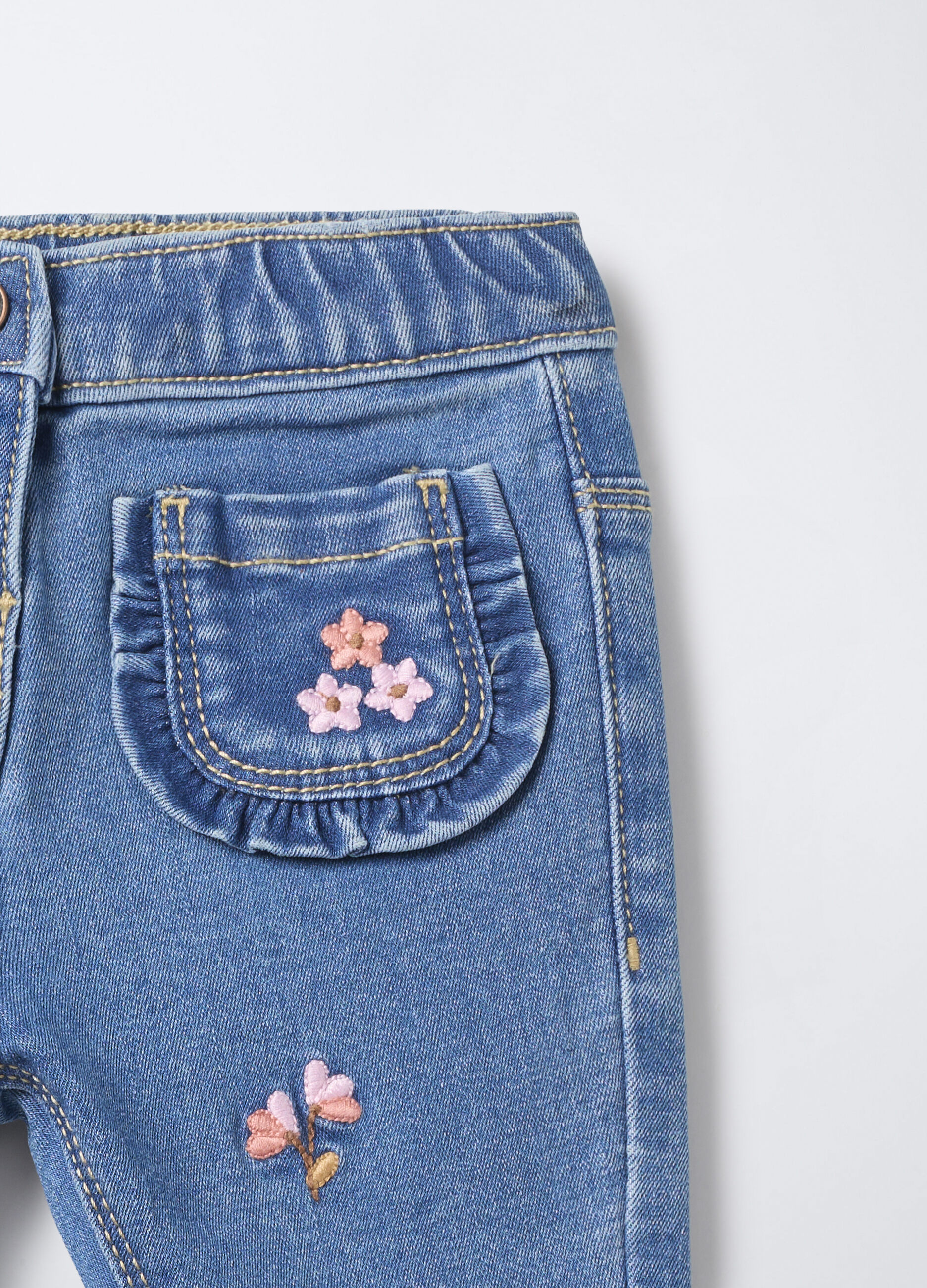 Pantaloni in denim stretch Fit regular neonata
