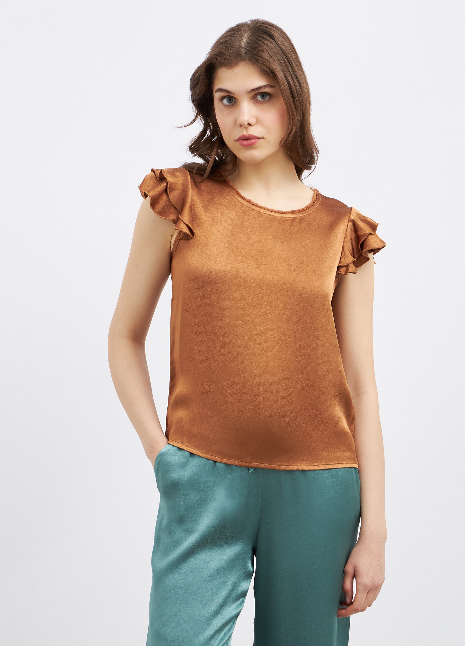 Blusa con rouches donna_0
