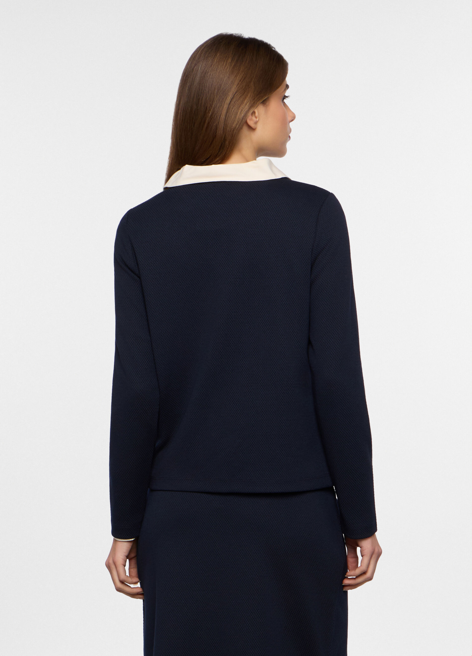 Giacca in maglia stretch donna_1