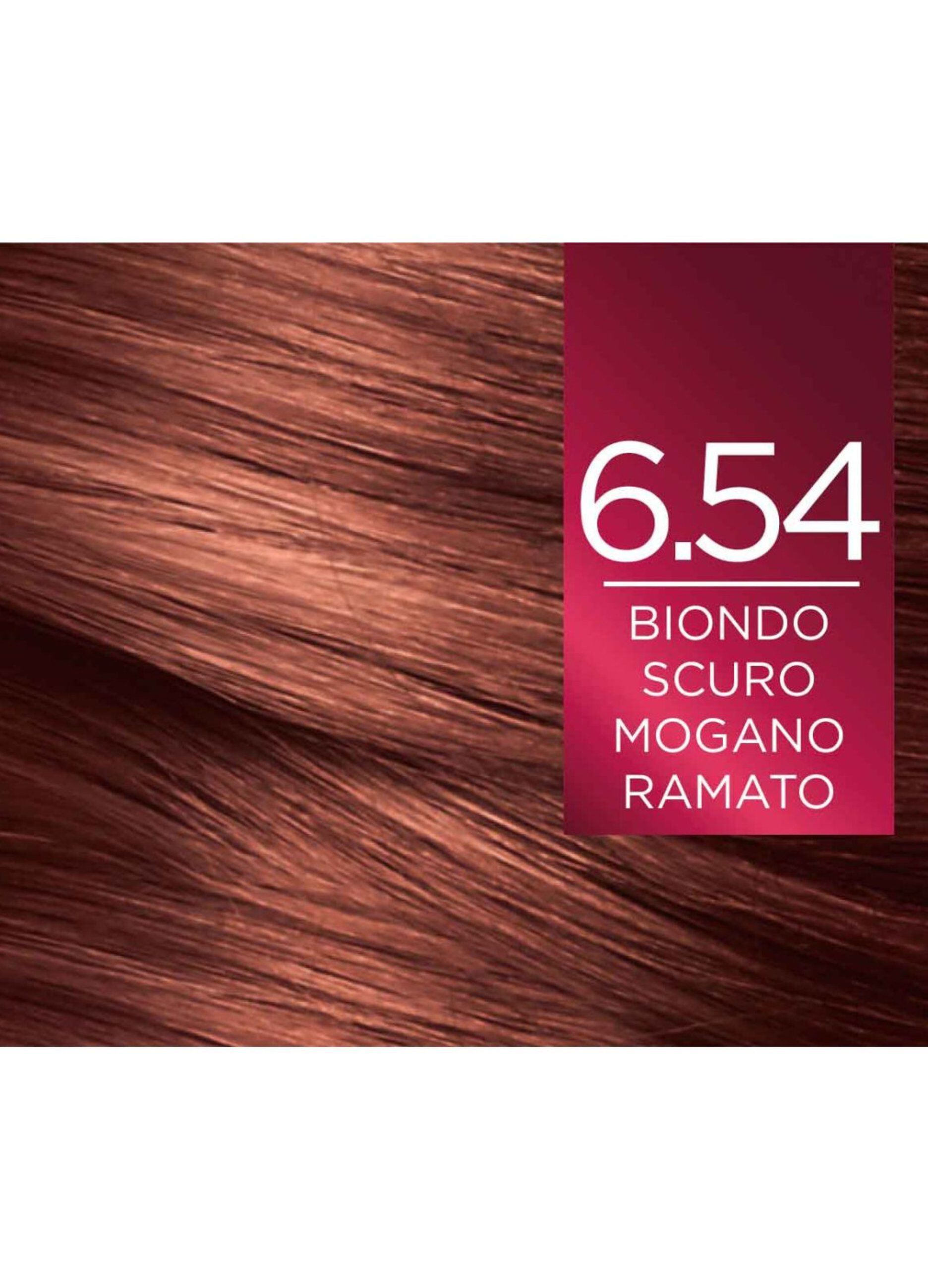 L'Oréal Paris Tinta Capelli Excellence, Copre i capelli bianchi, colore ricco, luminoso e a lunga durata, 6.54 Biondo Scuro Mogano Ramato.
