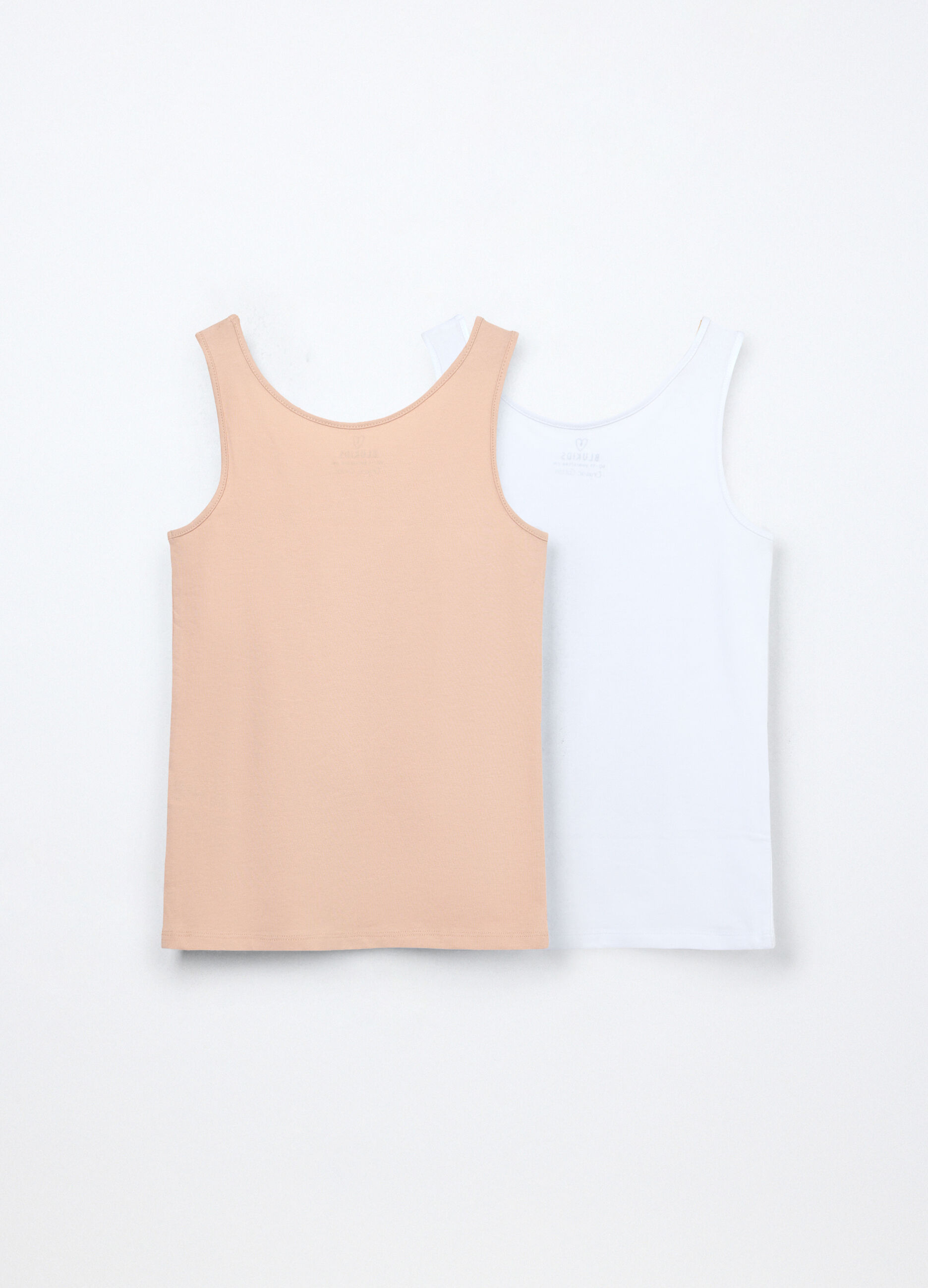 Pack 2 canotte in jersey di cotone stretch ragazza_1