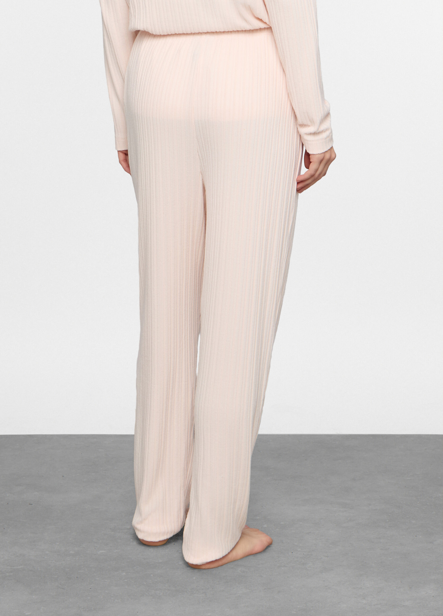 Pantaloni pigiama in costina stretch donna_1