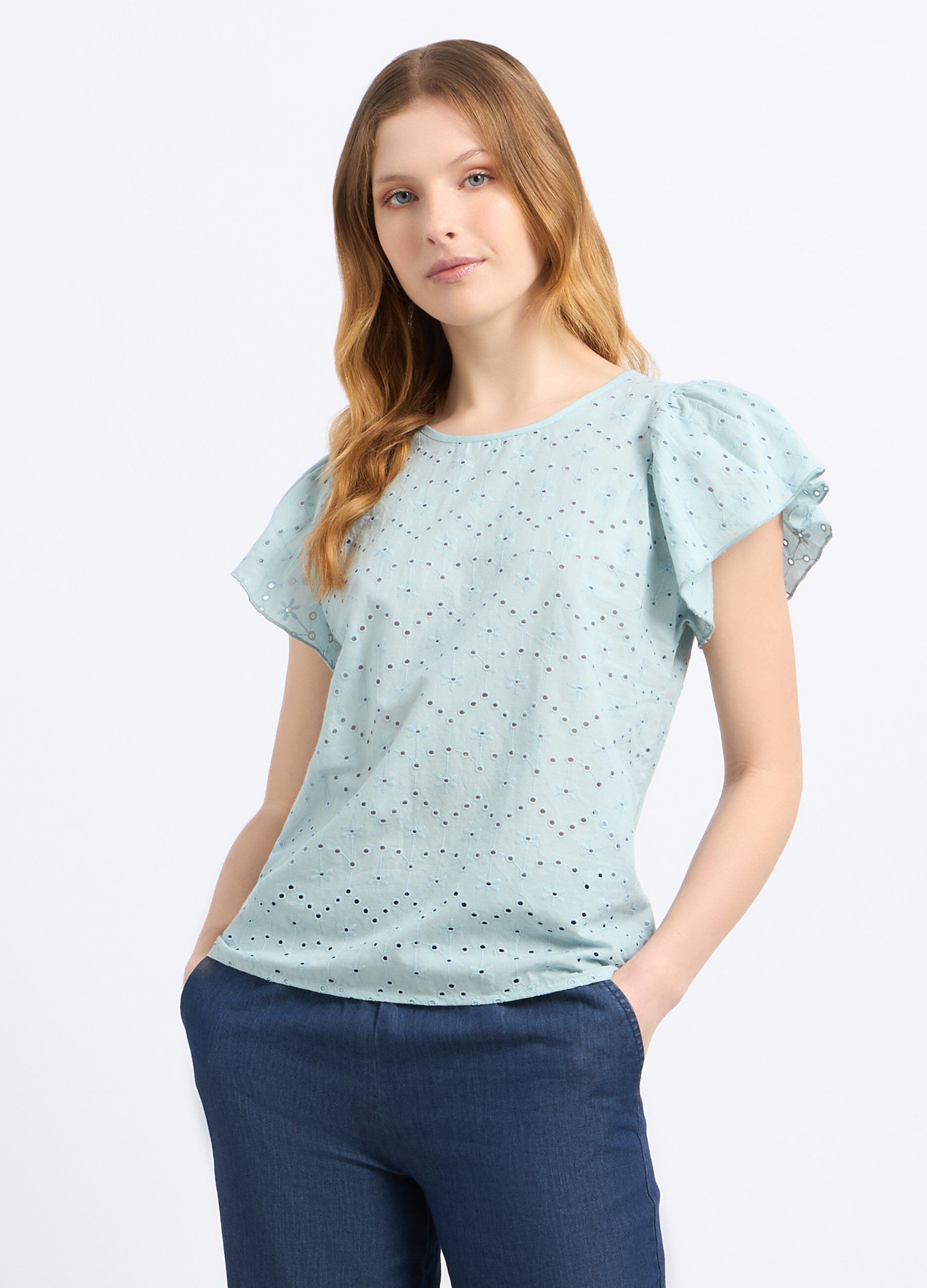 Blusa in puro cotone sangallo donna_0