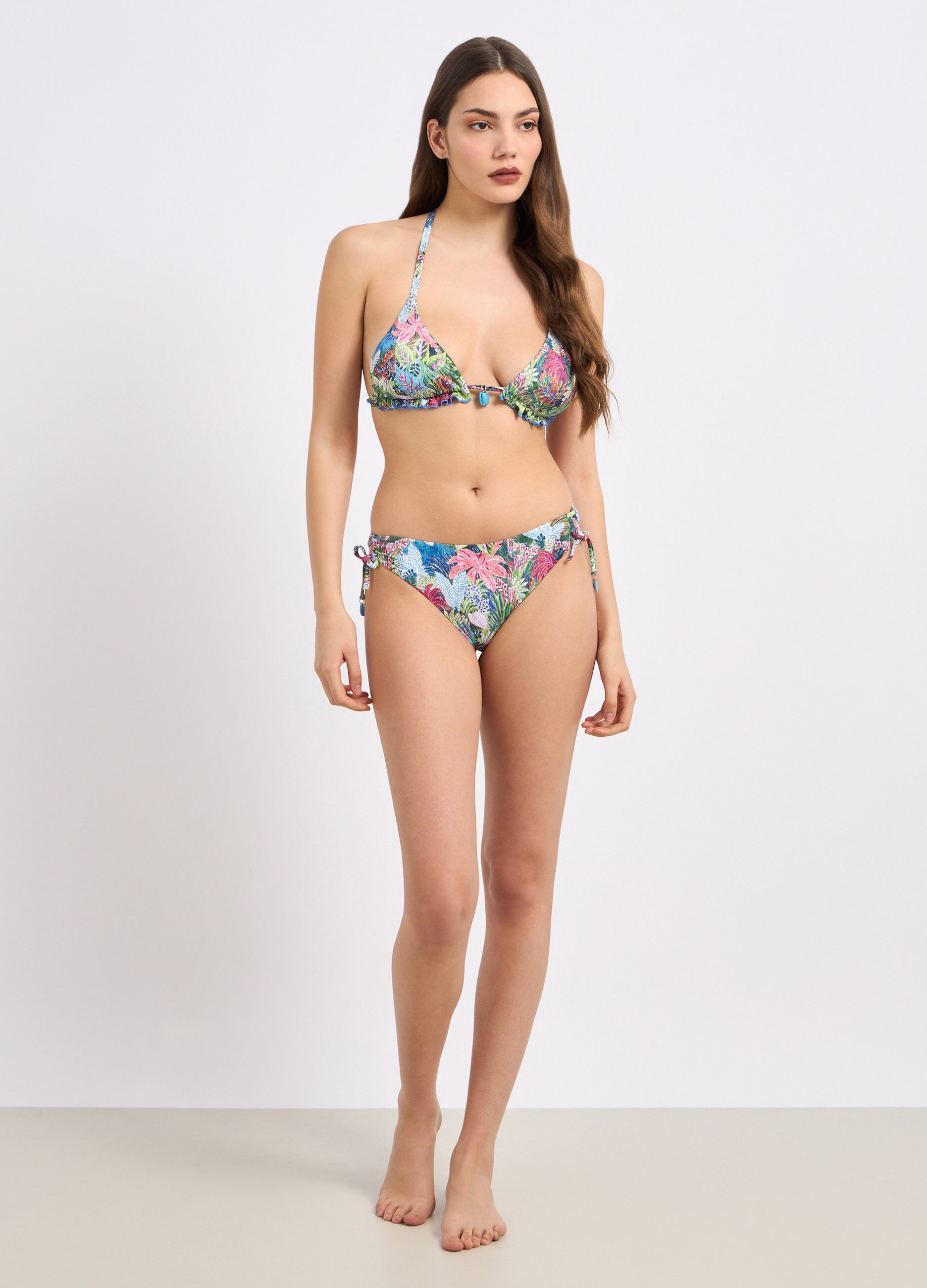 Top bikini a triangolo con stampa donna_0