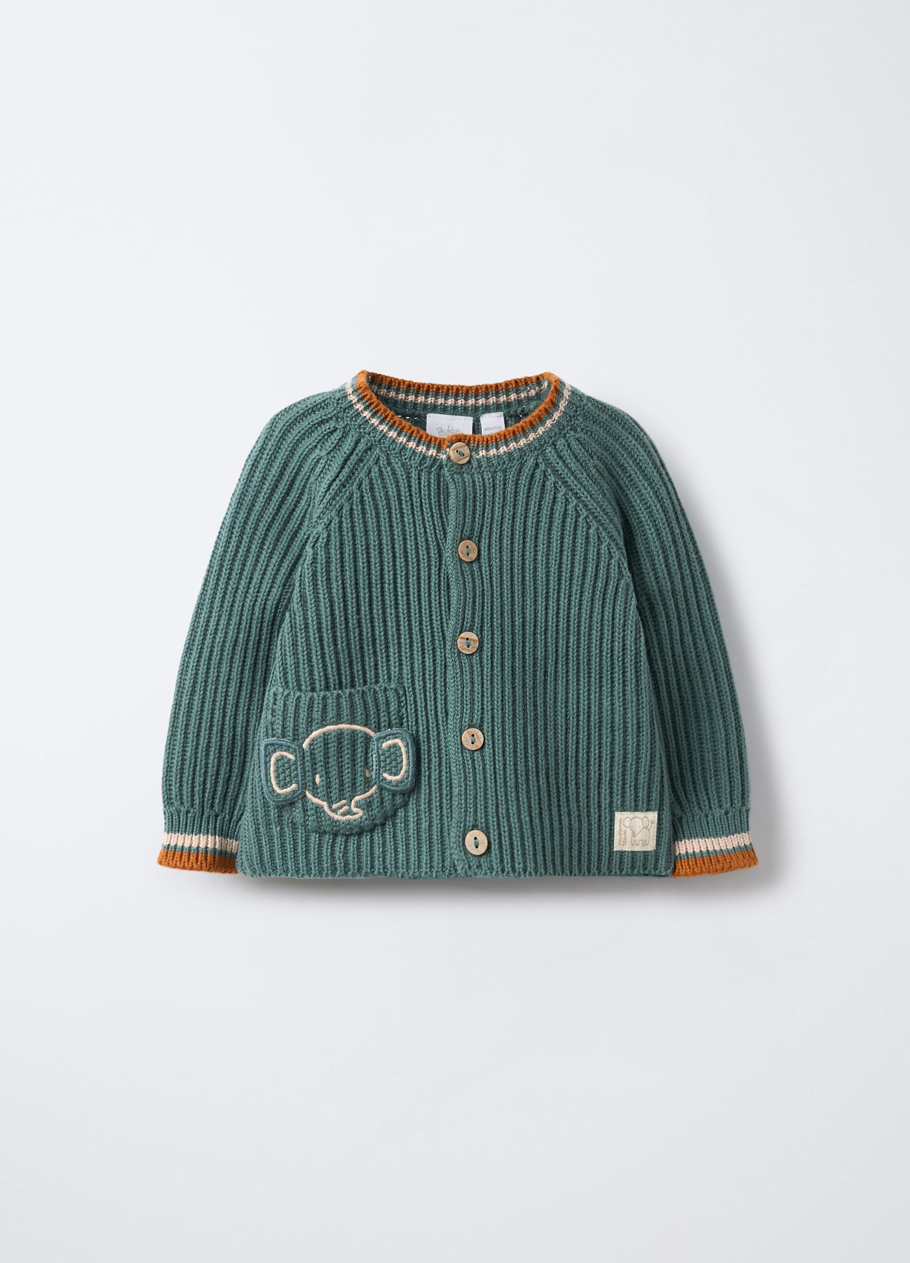 Cardigan tricot in puro cotone neonato_0