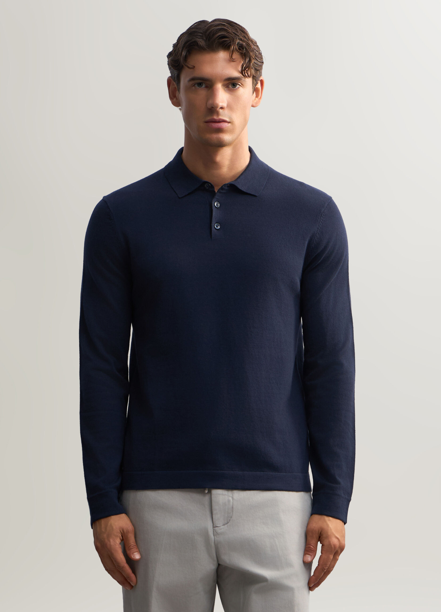 Polo in maglia misto cotone uomo