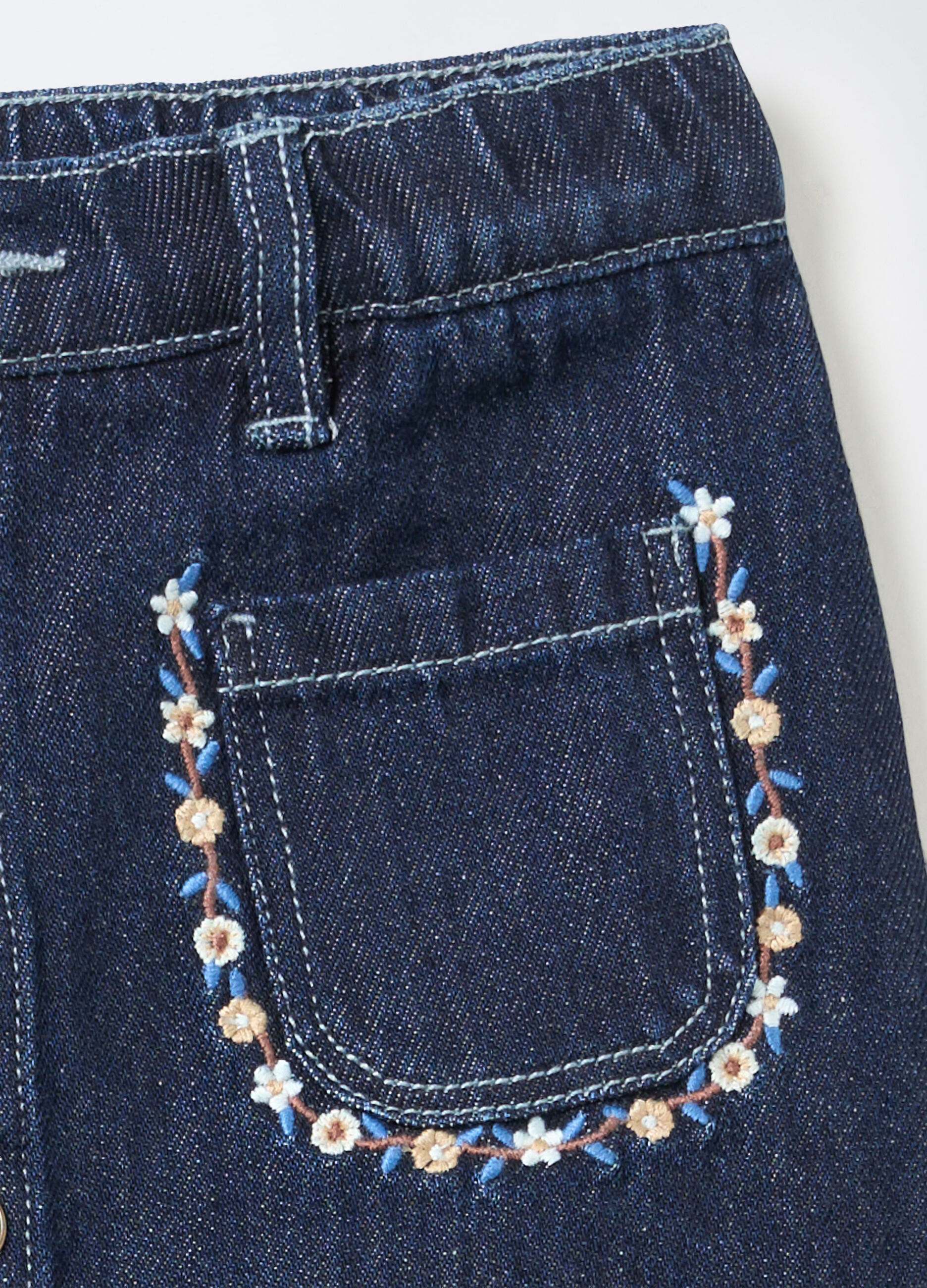 Gonna in denim di cotone misto viscosa Fit Regular bimba_2
