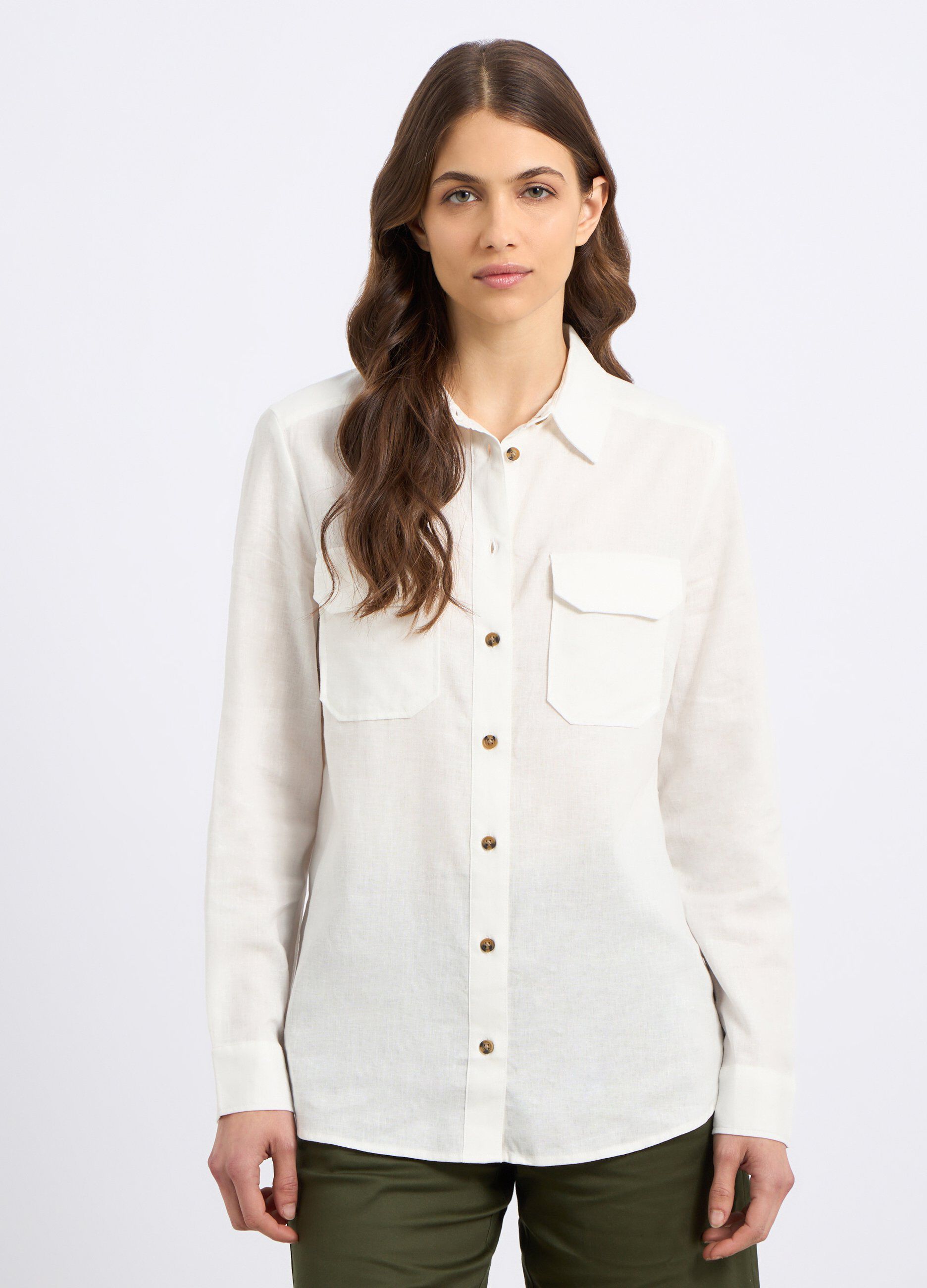Camicia in misto lino donna_0