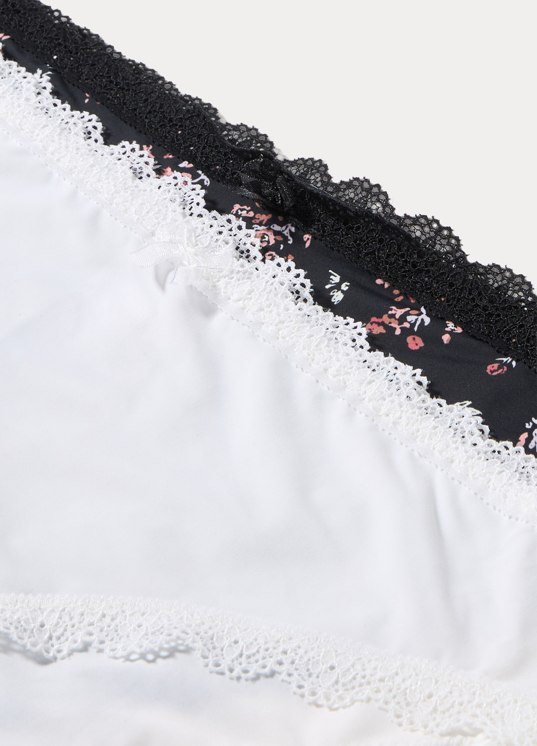 Pack 2 slip in microfibra con inserti in pizzo donna