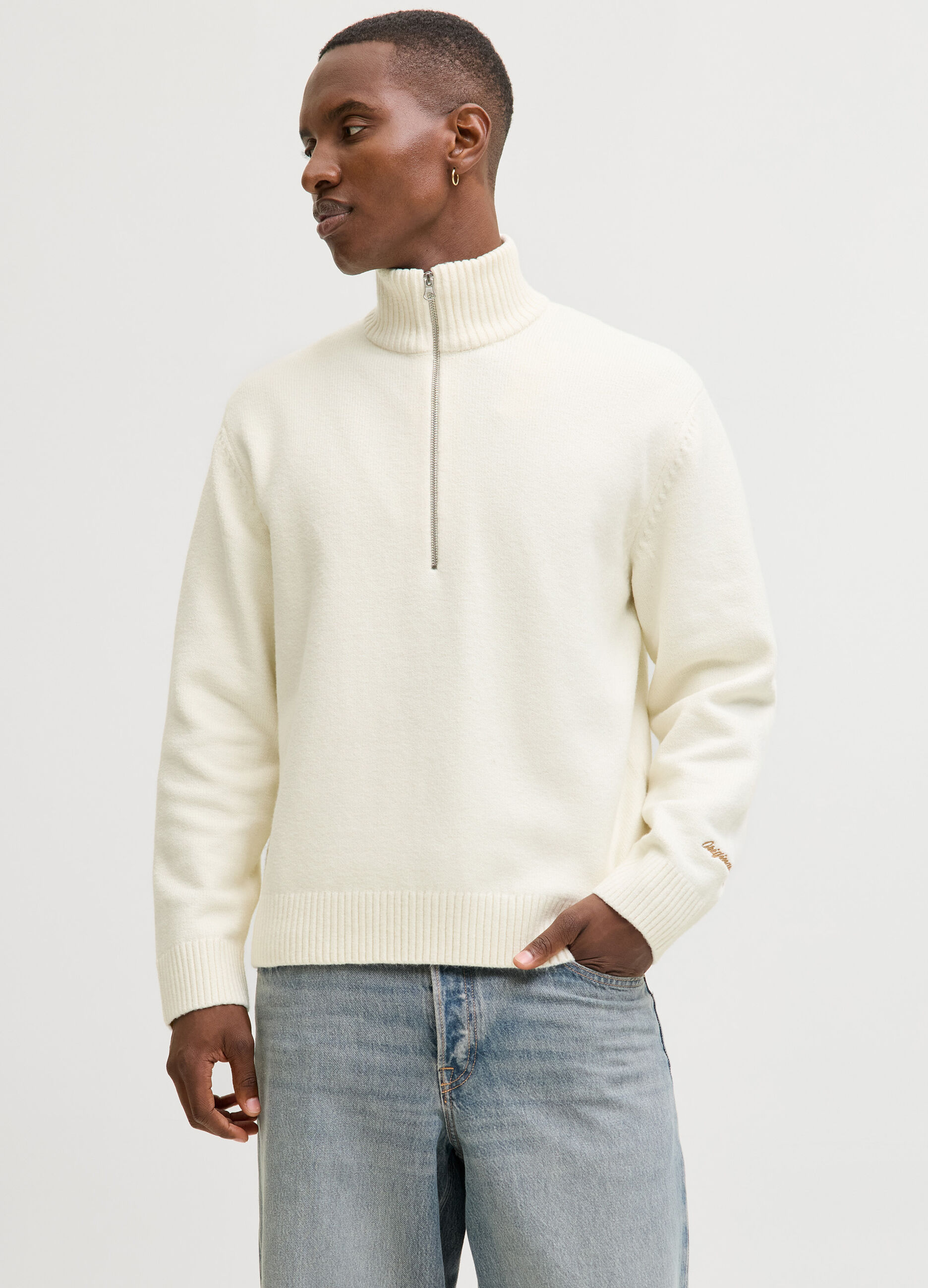 Maglione lupetto con mezza zip uomo_1